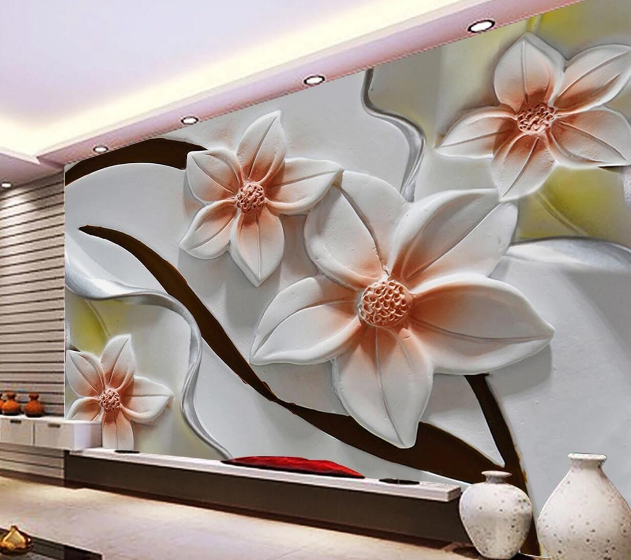 3D Blooming Flower WC696 Wall Murals Wallpaper AJ Wallpaper 2