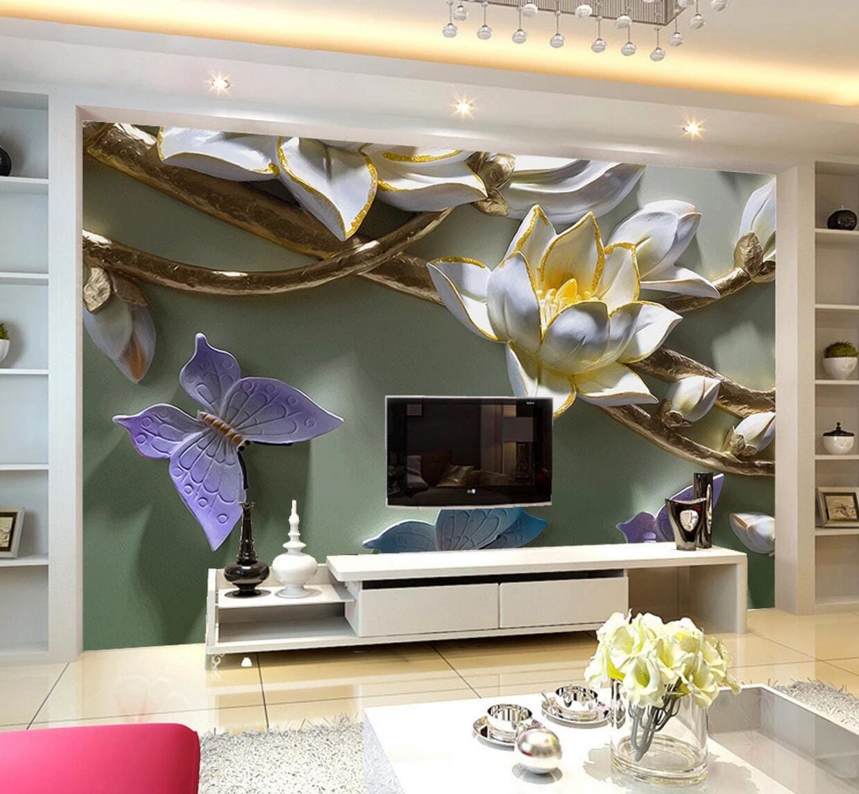 3D Embossed Butterfly WC694 Wall Murals Wallpaper AJ Wallpaper 2