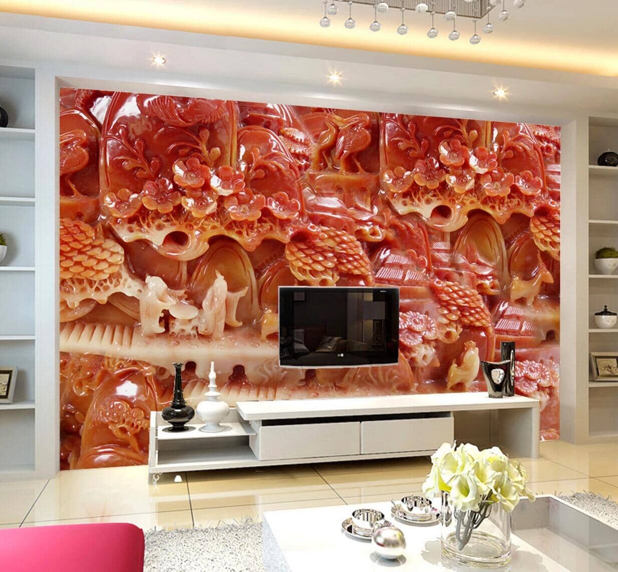 3D Ruby Carving WC679 Wall Murals Wallpaper AJ Wallpaper 2