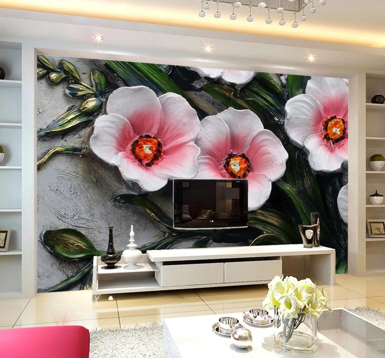 3D Carved Plum WC647 Wall Murals Wallpaper AJ Wallpaper 2