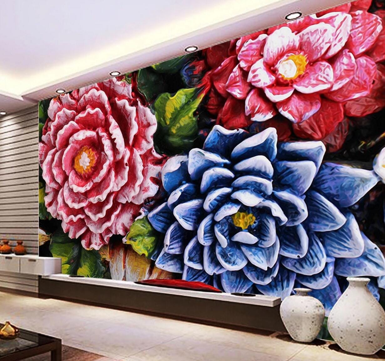 3D Big Peony WC646 Wall Murals Wallpaper AJ Wallpaper 2