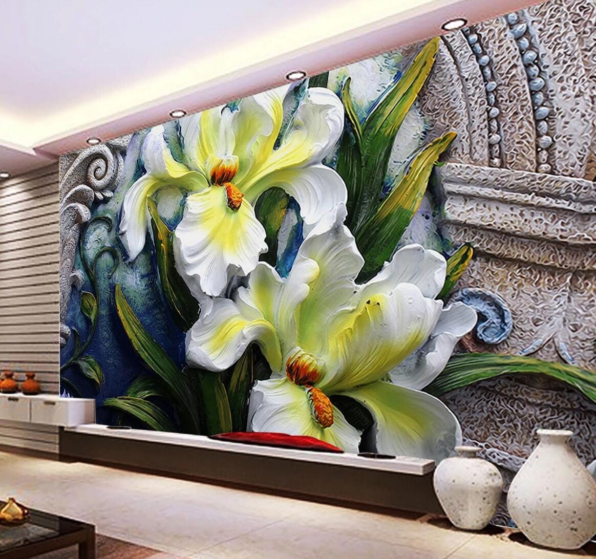 3D Carving Flower WC644 Wall Murals Wallpaper AJ Wallpaper 2