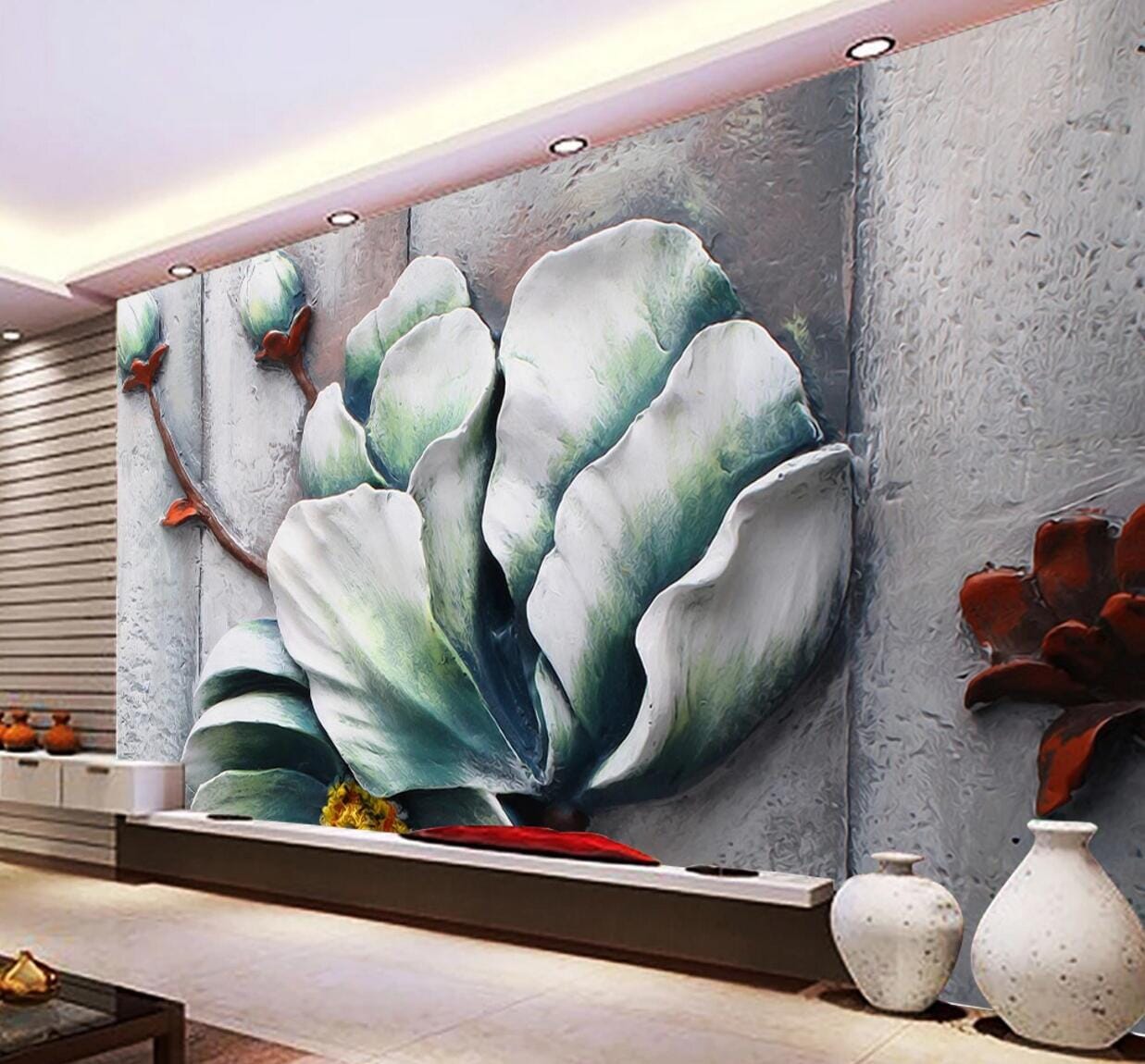 3D Embossed Flower WC642 Wall Murals Wallpaper AJ Wallpaper 2