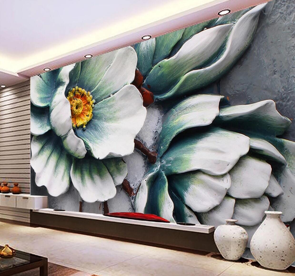 3D Green Lotus WC641 Wall Murals Wallpaper AJ Wallpaper 2