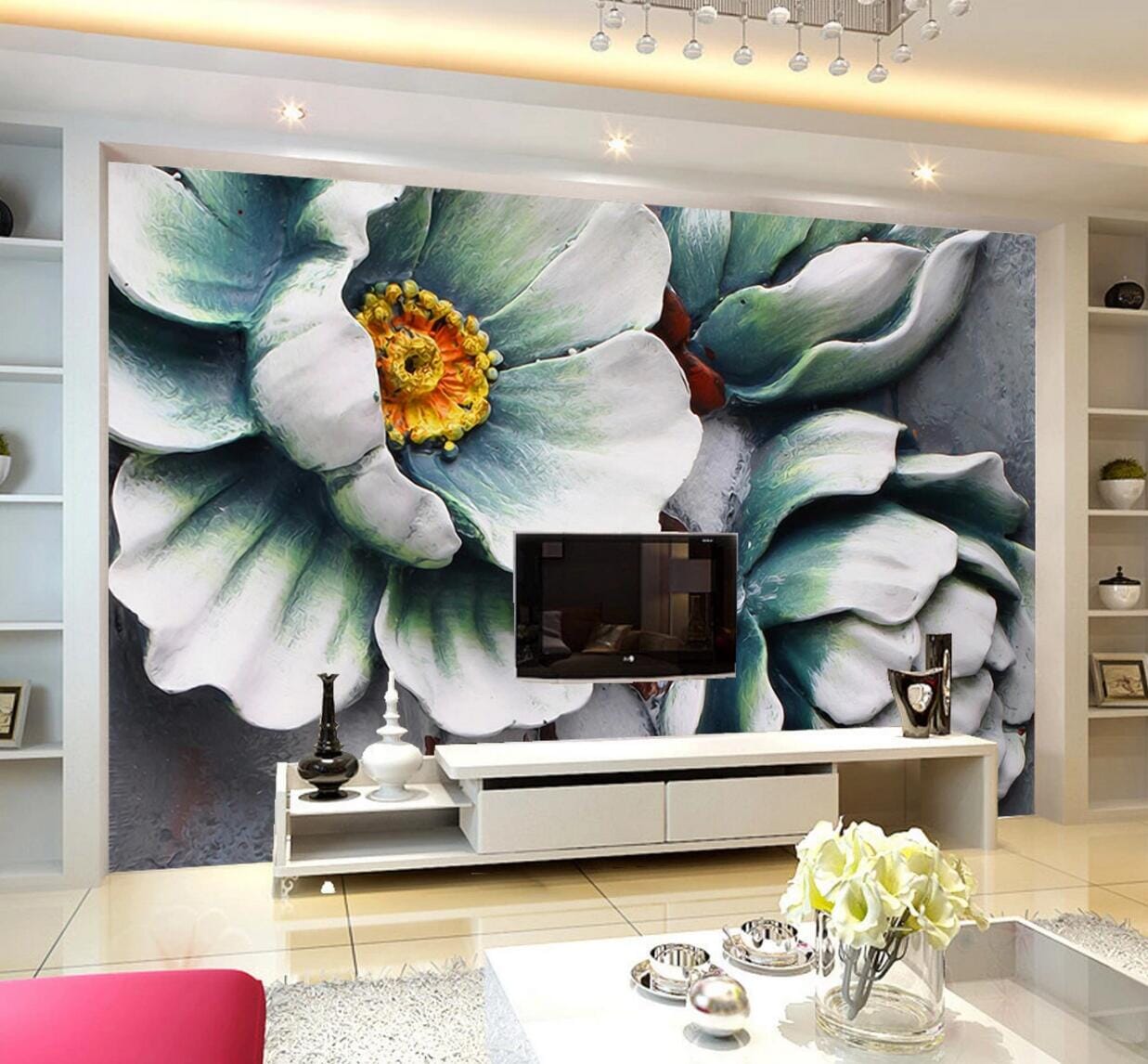 3D Green Lotus WC641 Wall Murals Wallpaper AJ Wallpaper 2