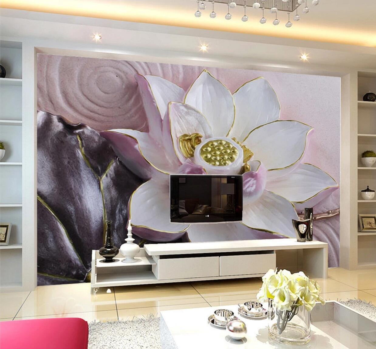 3D Phnom Penh Lotus WC632 Wall Murals Wallpaper AJ Wallpaper 2