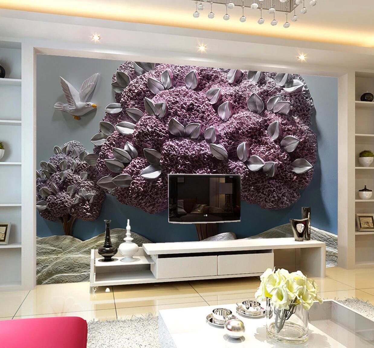 3D Relief Tree WC605 Wall Murals Wallpaper AJ Wallpaper 2