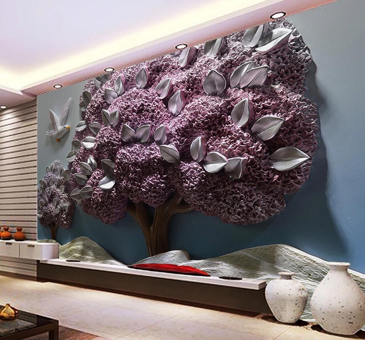 3D Relief Tree WC605 Wall Murals Wallpaper AJ Wallpaper 2