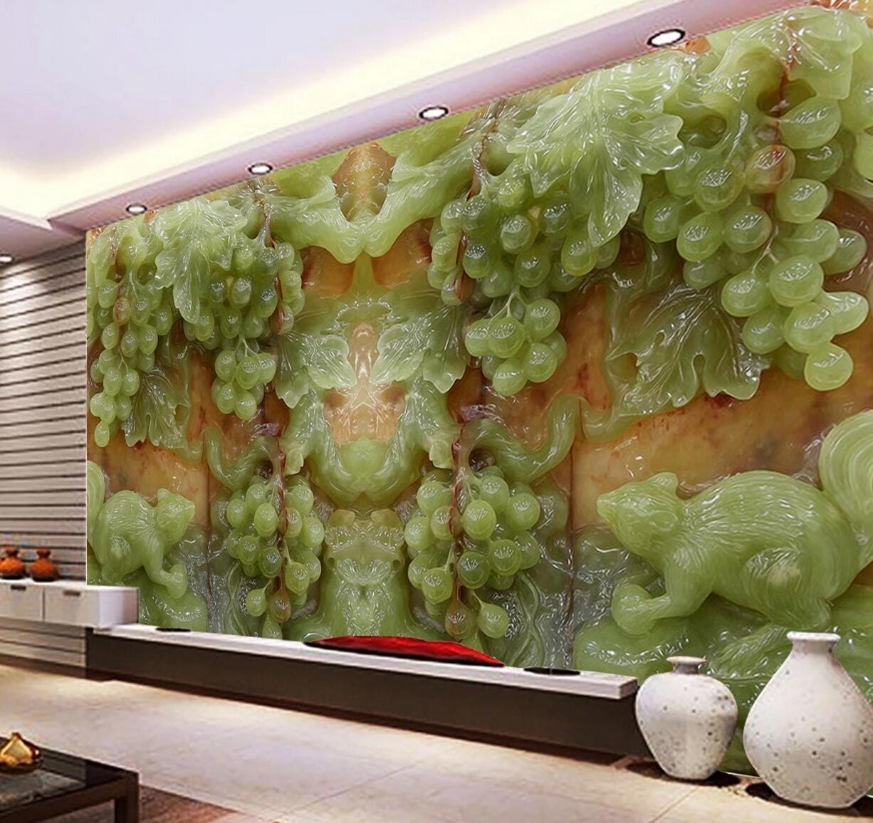 3D Jade Grape WC584 Wall Murals Wallpaper AJ Wallpaper 2