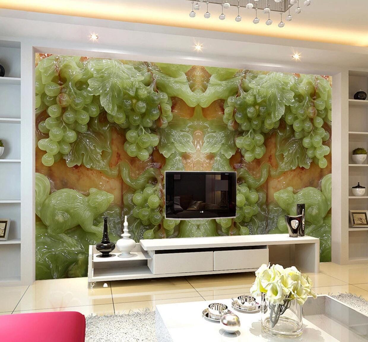 3D Jade Grape WC584 Wall Murals Wallpaper AJ Wallpaper 2