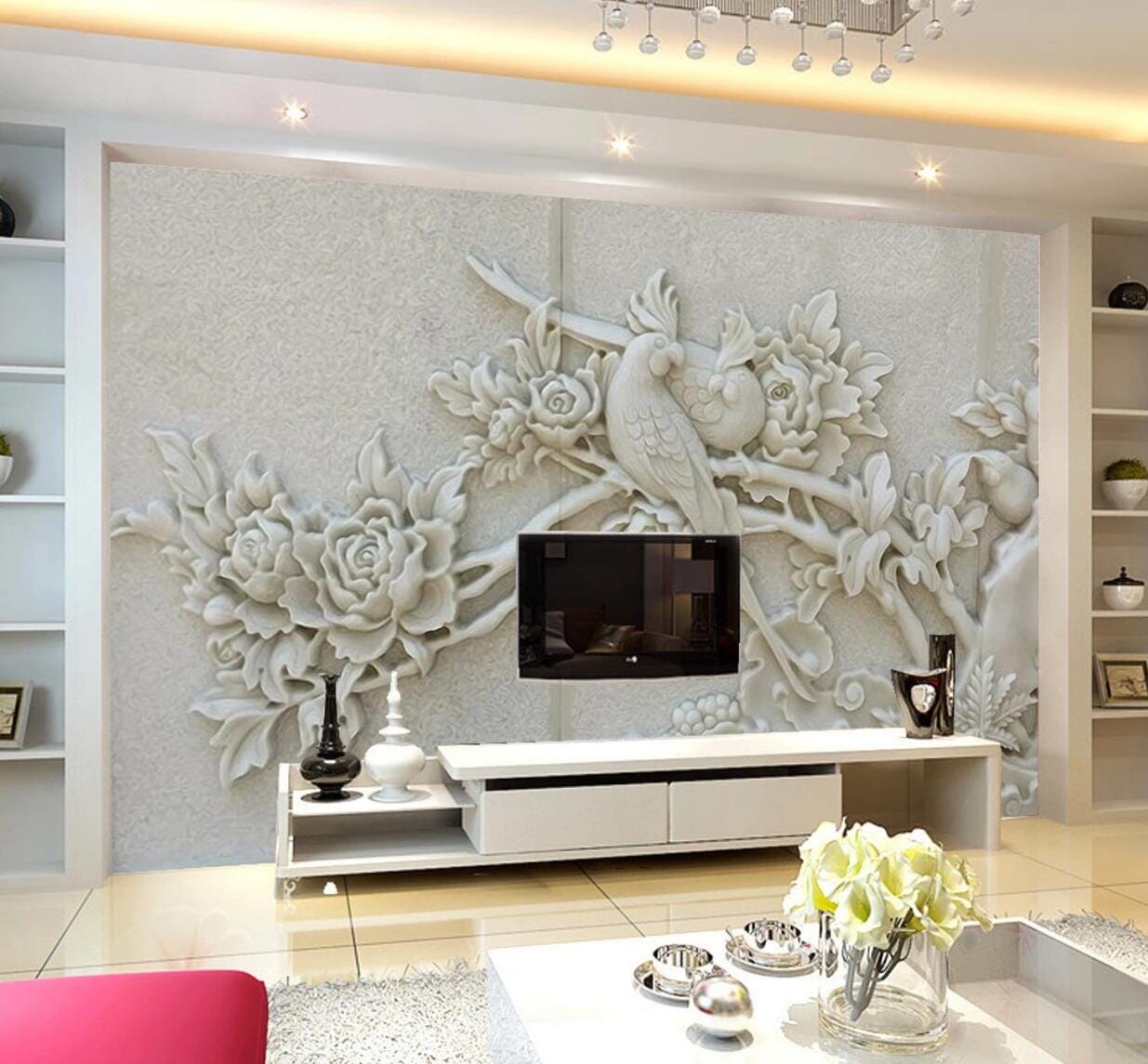 3D Jade Parrot WC583 Wall Murals Wallpaper AJ Wallpaper 2