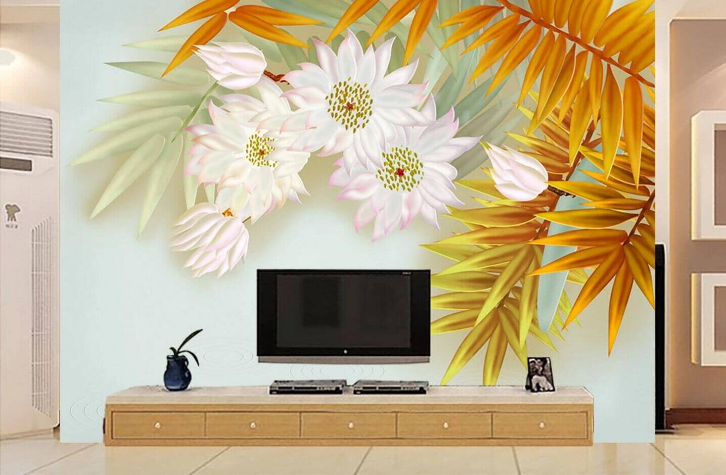 3D Maple Leaf Flower WC123 Wall Murals Wallpaper AJ Wallpaper 2