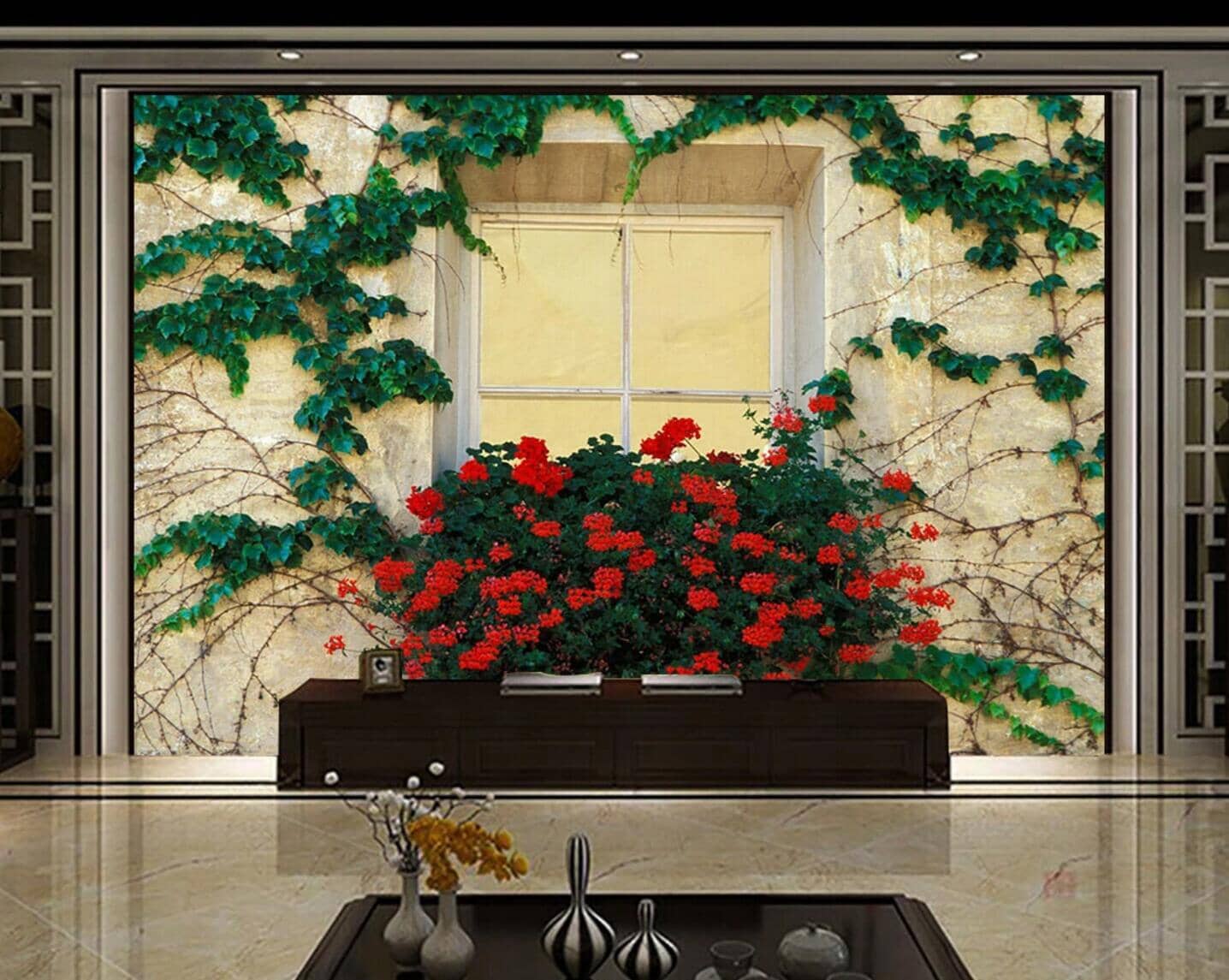 3D Window Flower WC132 Wall Murals Wallpaper AJ Wallpaper 2