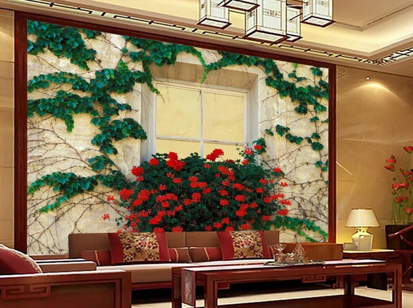3D Window Flower WC132 Wall Murals Wallpaper AJ Wallpaper 2