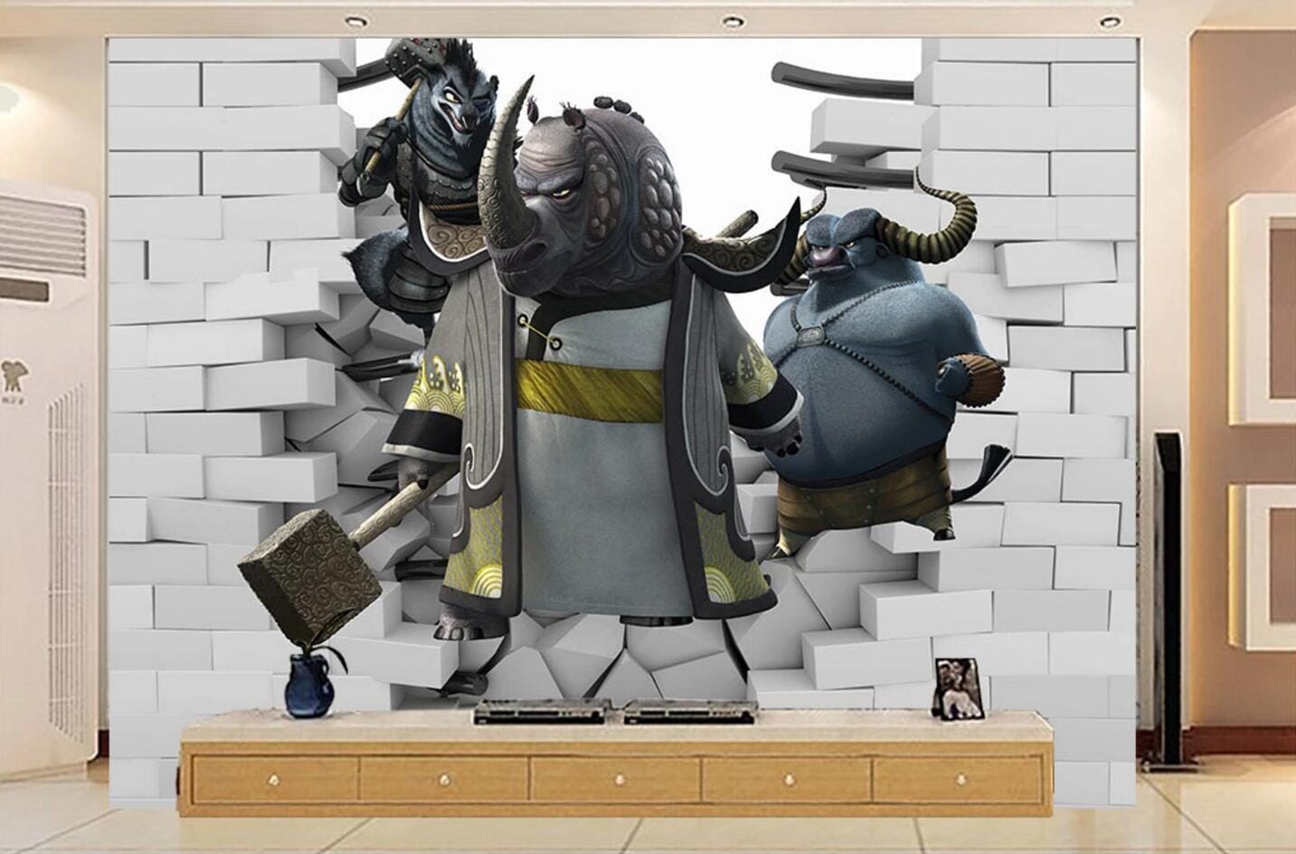 3D Cow Monster WC125 Wall Murals Wallpaper AJ Wallpaper 2