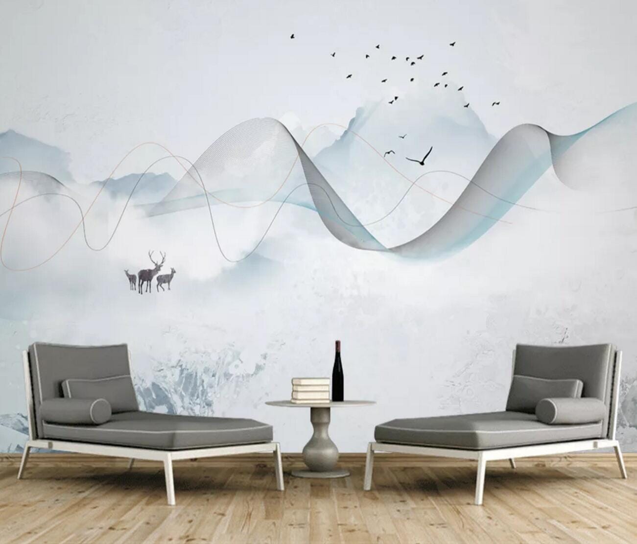 3D Wild Goose Deer WC833 Wall Murals Wallpaper AJ Wallpaper 2