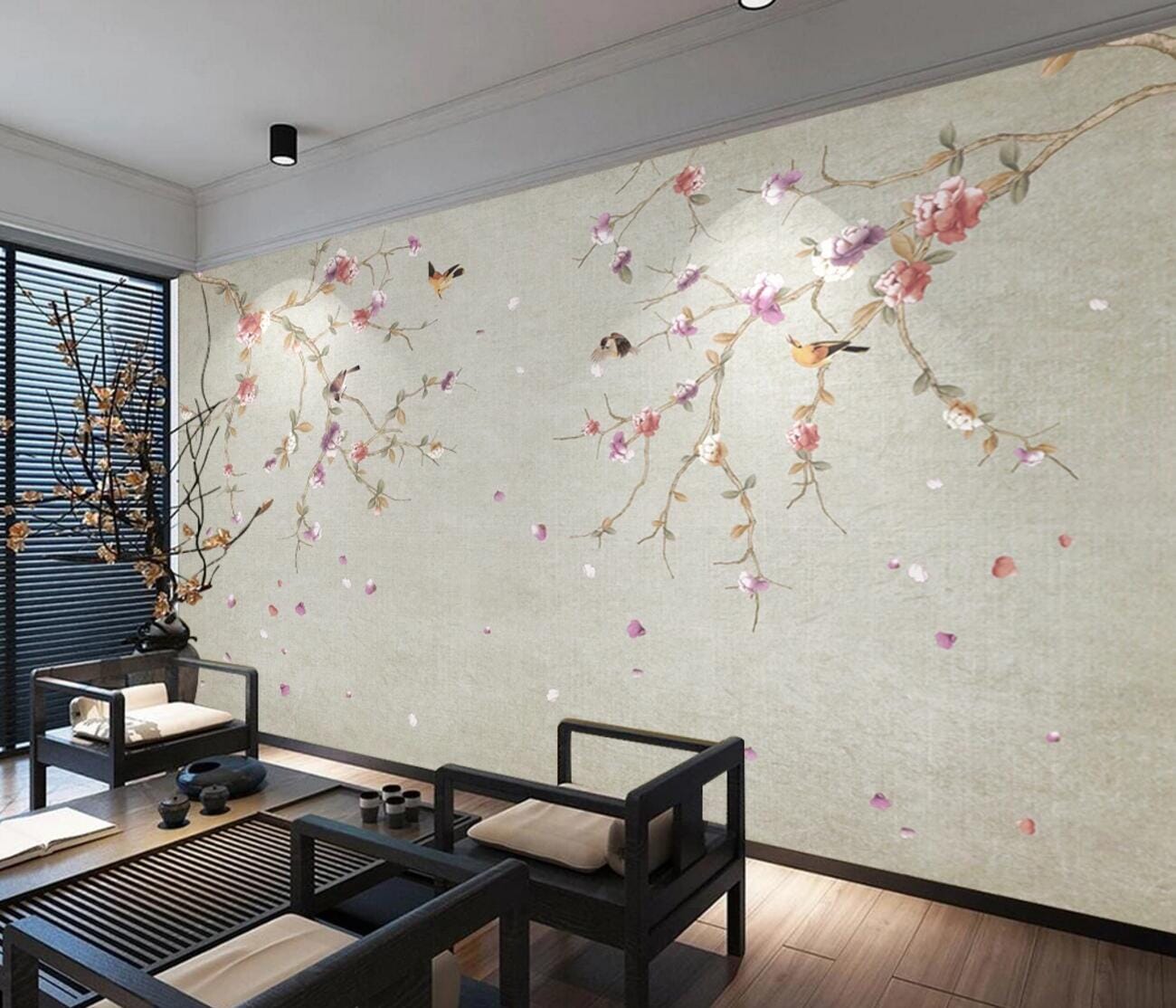 3D Purple Petals WC824 Wall Murals Wallpaper AJ Wallpaper 2