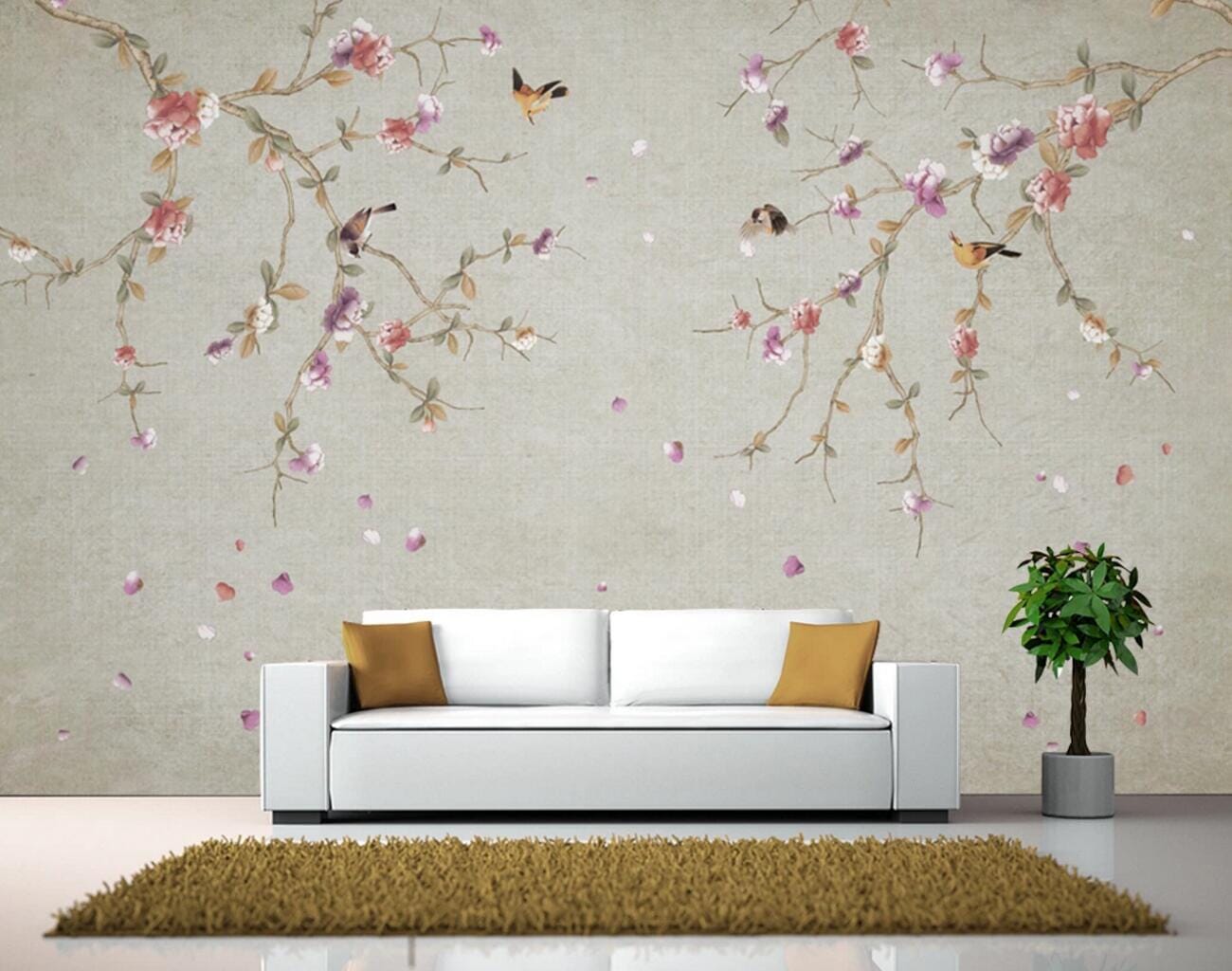 3D Purple Petals WC824 Wall Murals Wallpaper AJ Wallpaper 2