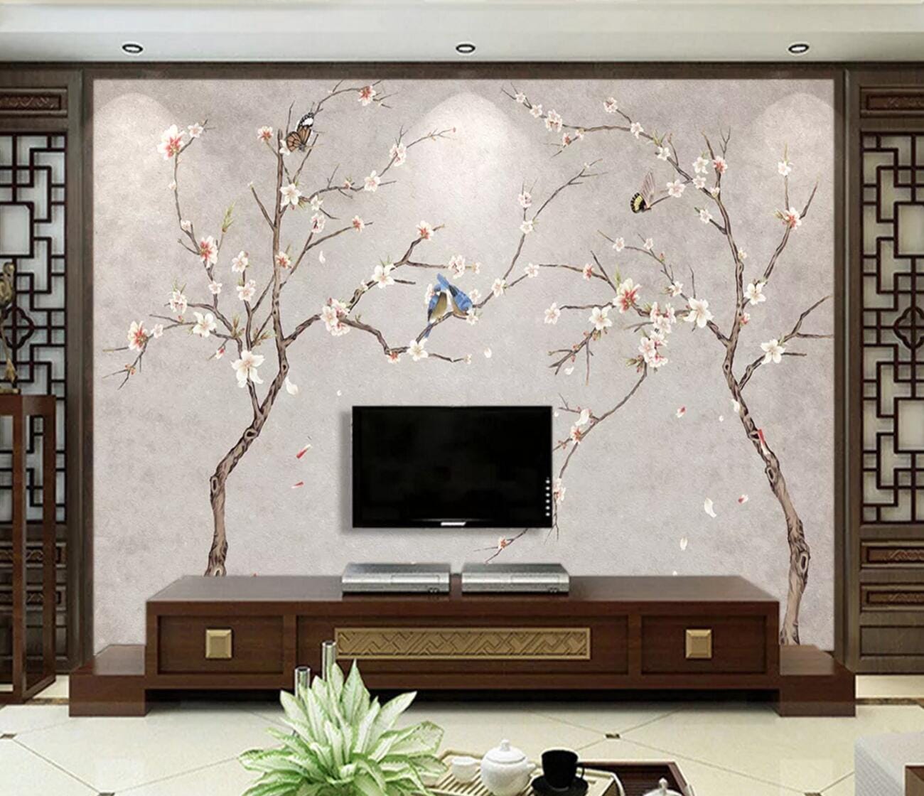 3D Plum Tree WC822 Wall Murals Wallpaper AJ Wallpaper 2