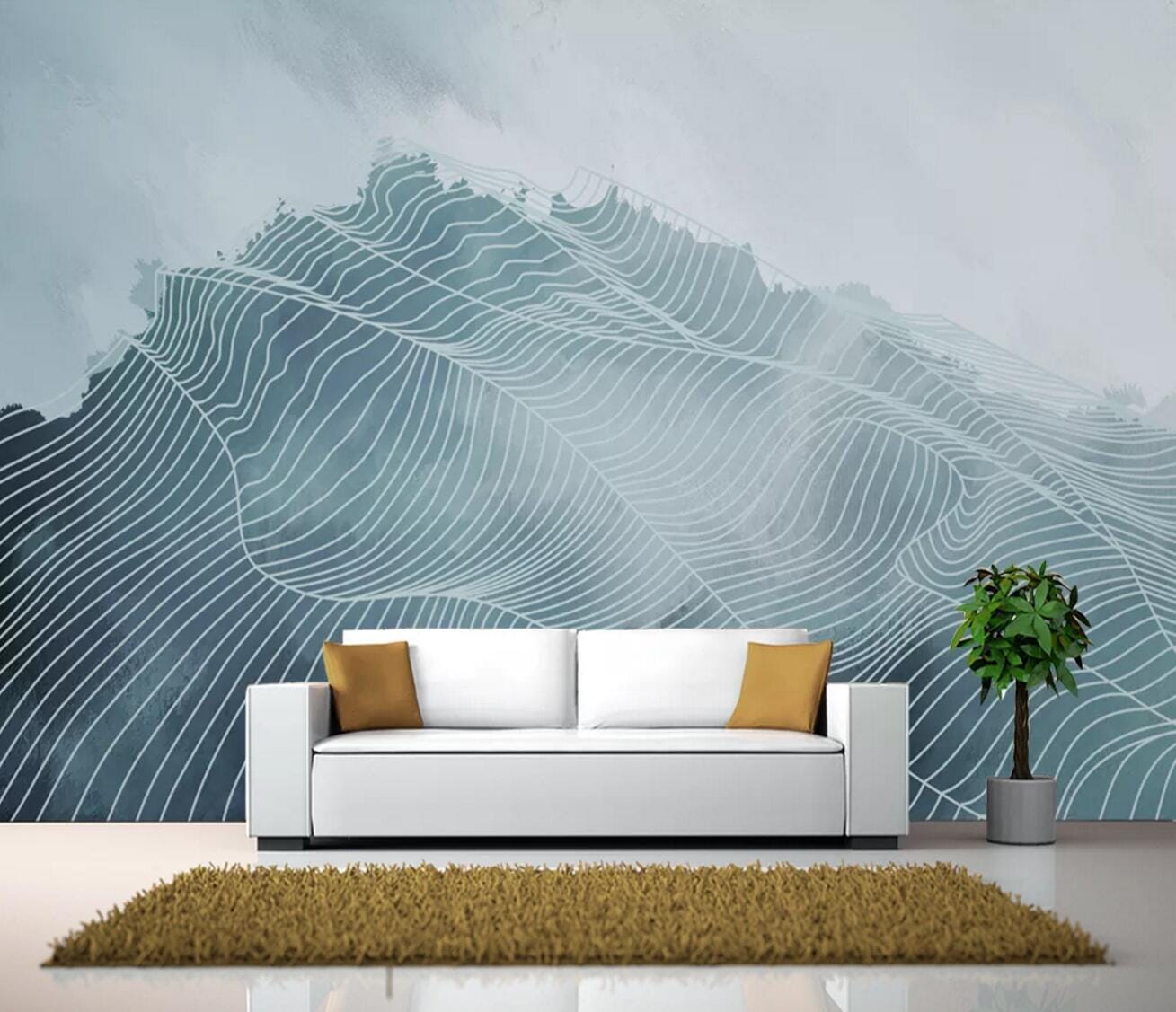 3D White Lines WC713 Wall Murals Wallpaper AJ Wallpaper 2