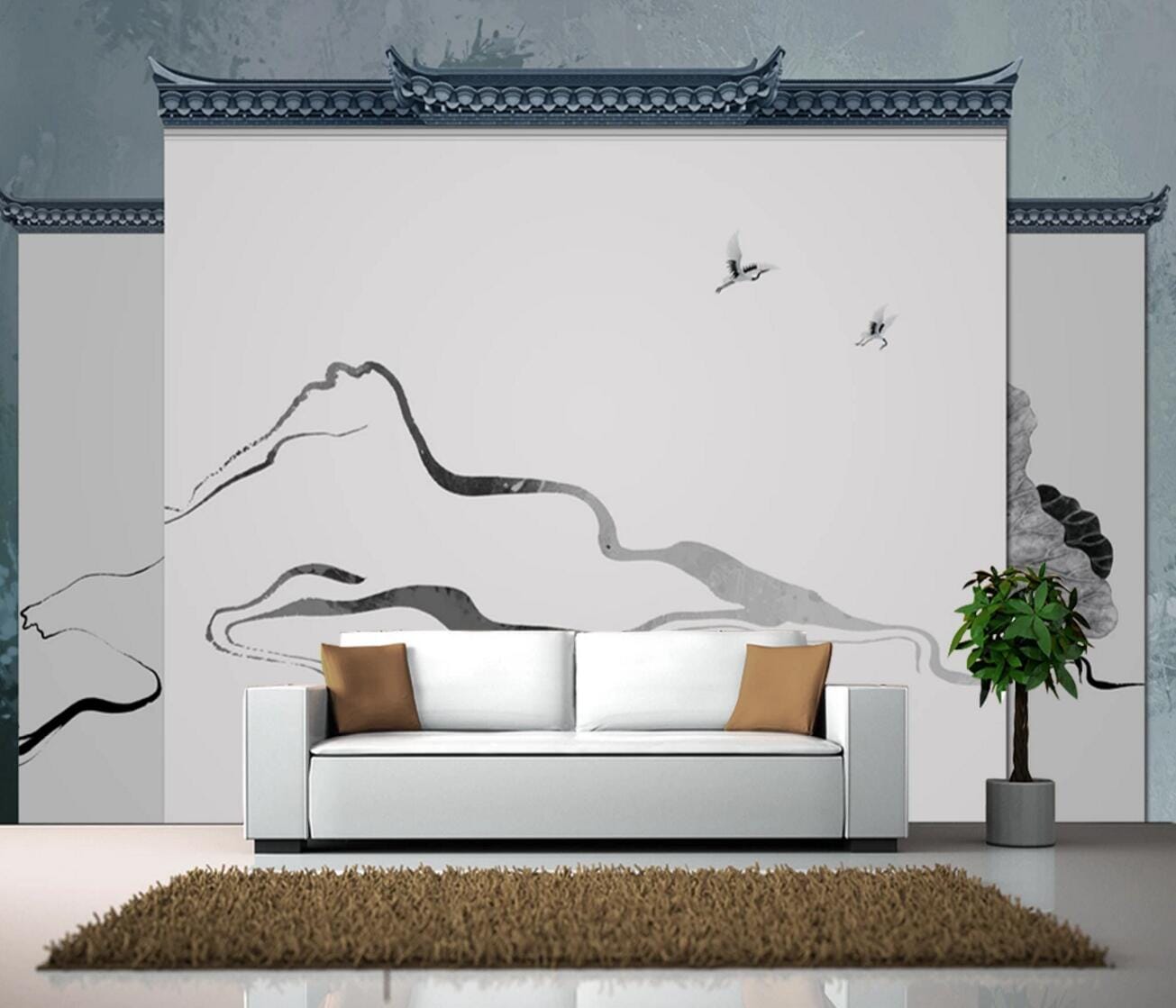 3D White Crane Ship WC687 Wall Murals Wallpaper AJ Wallpaper 2