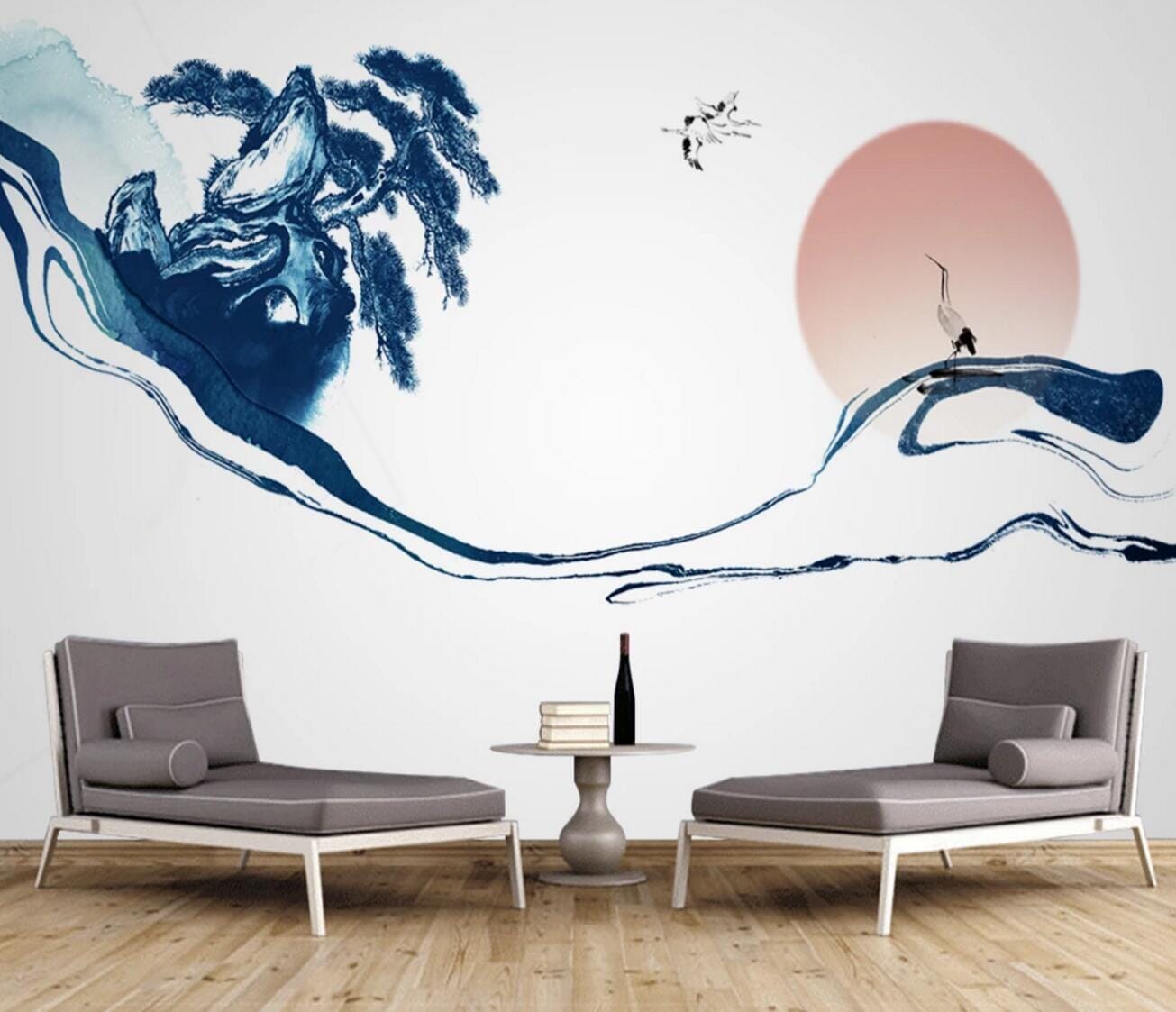 3D Crane Tree WC666 Wall Murals Wallpaper AJ Wallpaper 2