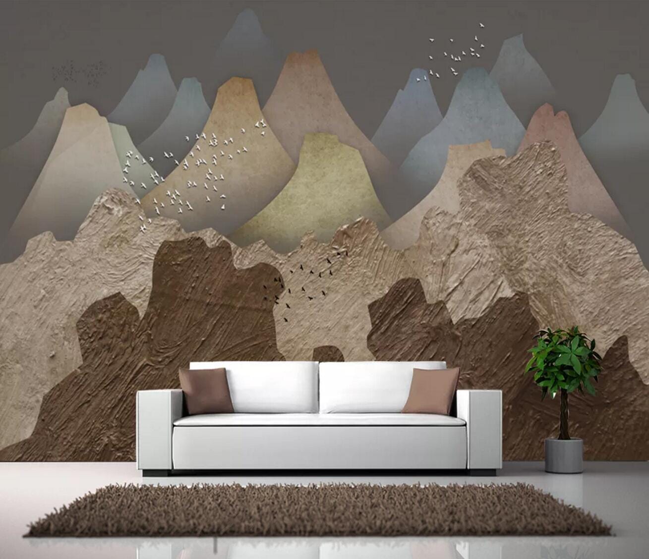 3D Mountain Shape WC553 Wall Murals Wallpaper AJ Wallpaper 2