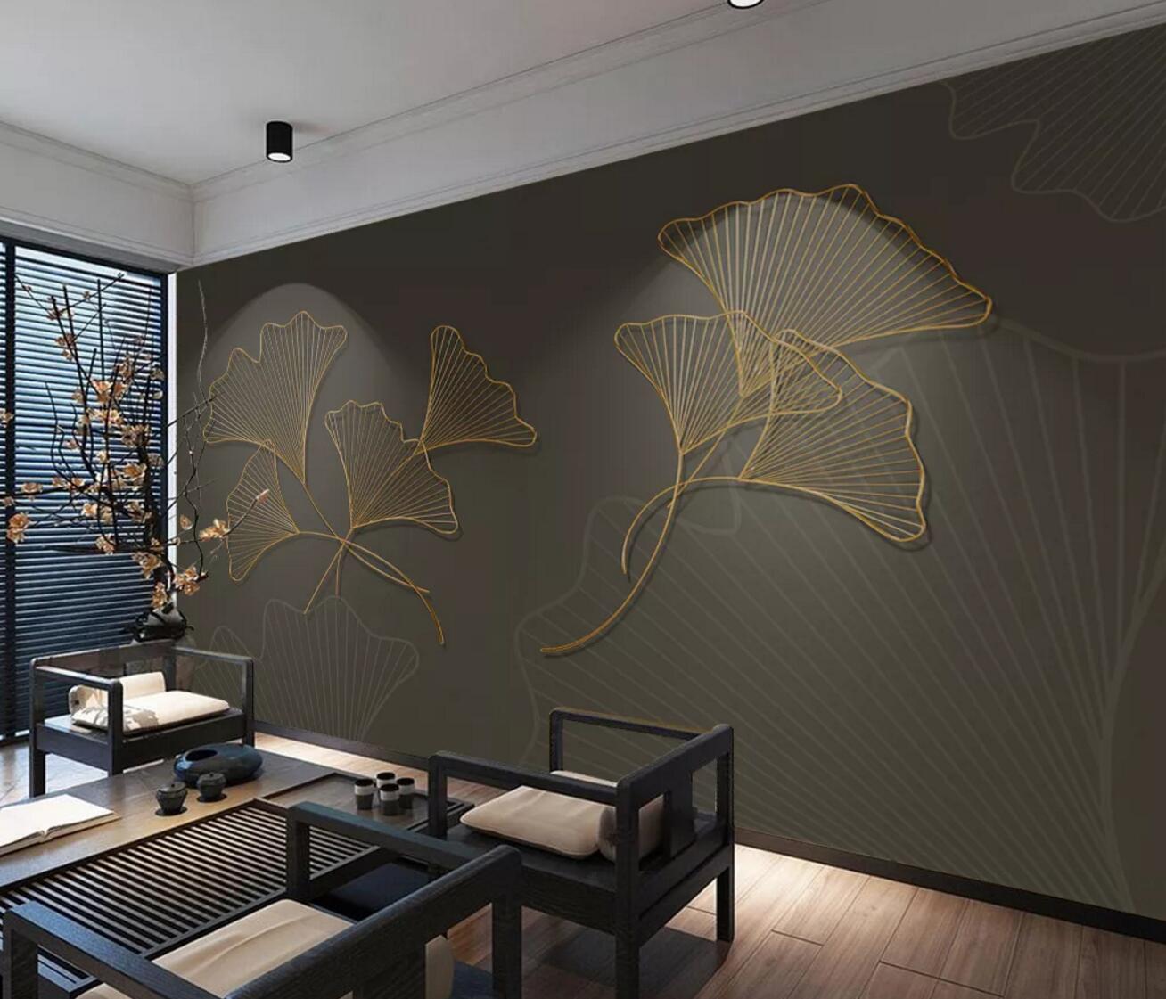 3D Leaf Shape WC547 Wall Murals