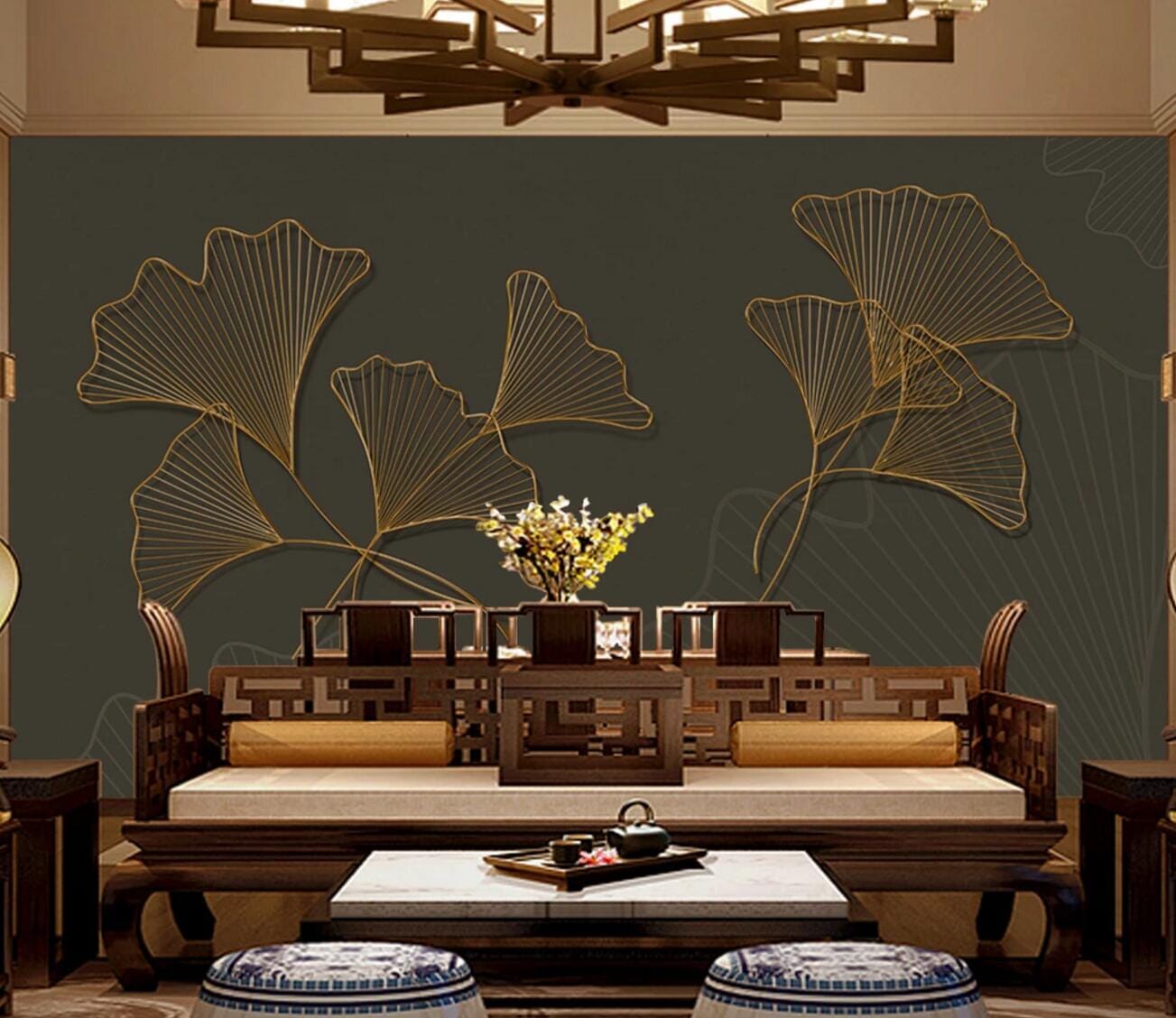 3D Leaf Shape WC547 Wall Murals Wallpaper AJ Wallpaper 2