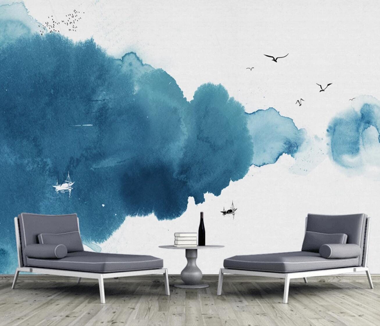 3D Green Ink Pattern WC540 Wall Murals Wallpaper AJ Wallpaper 2