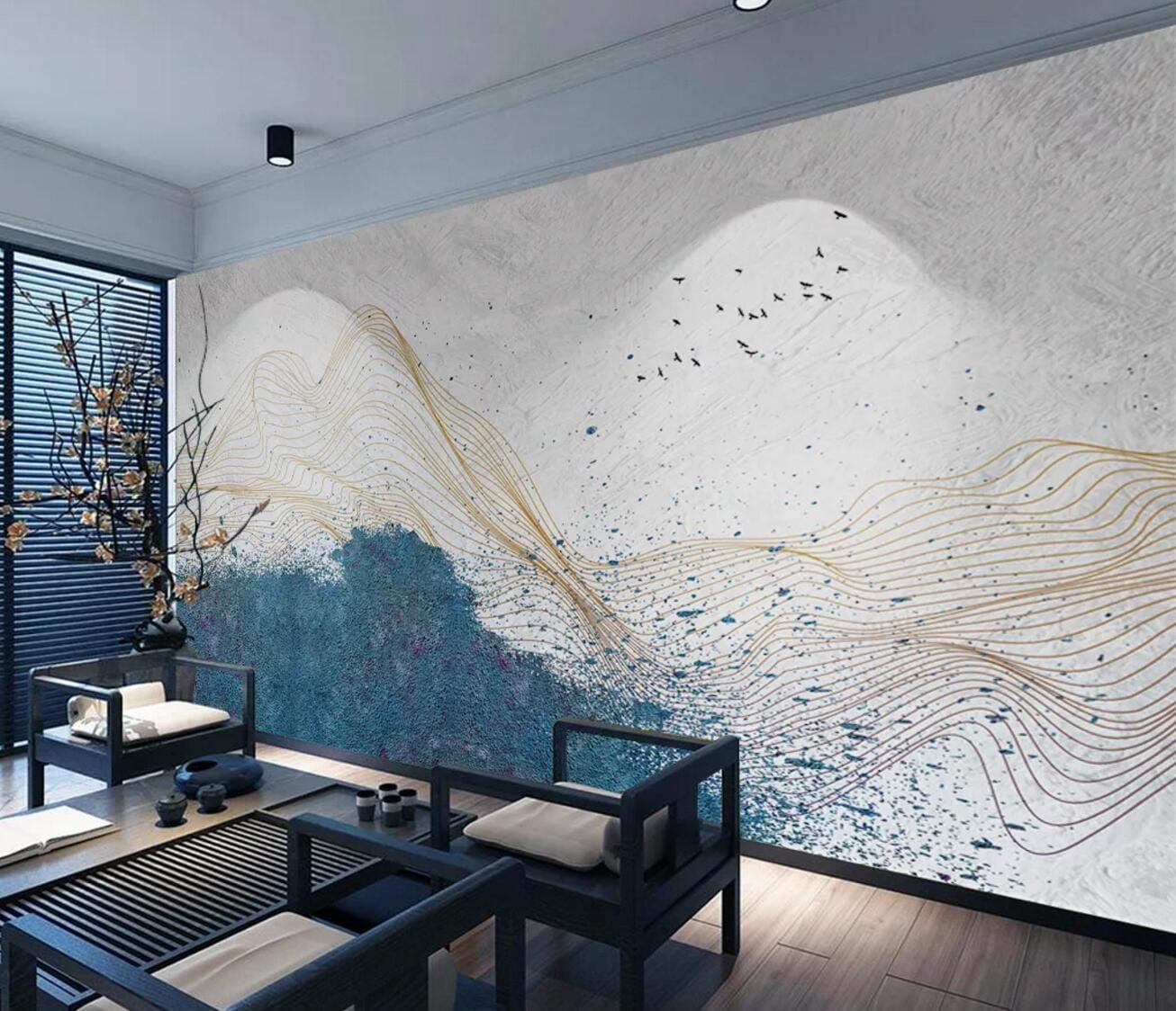 3D Blue Pattern WC538 Wall Murals Wallpaper AJ Wallpaper 2