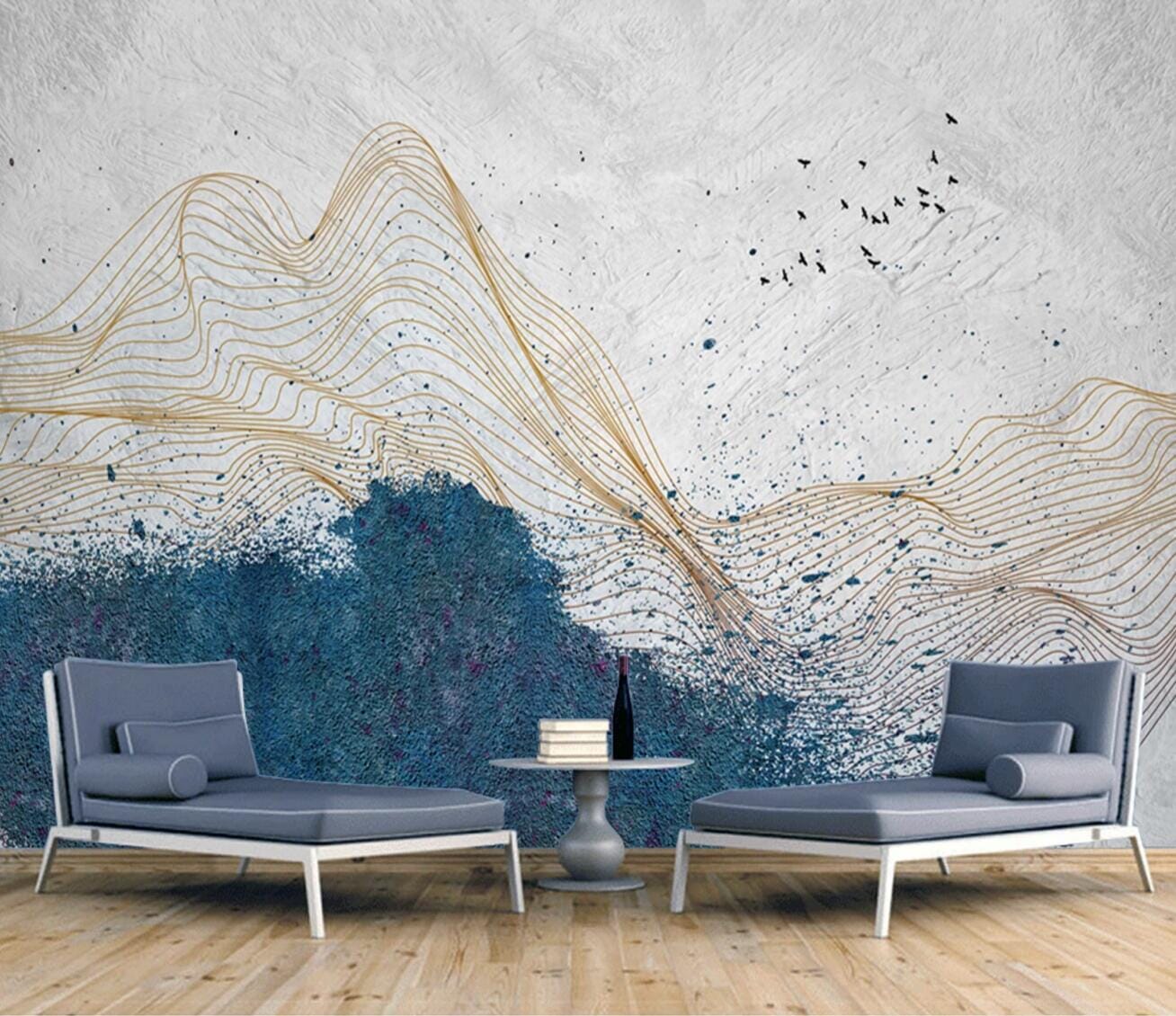3D Blue Pattern WC538 Wall Murals Wallpaper AJ Wallpaper 2