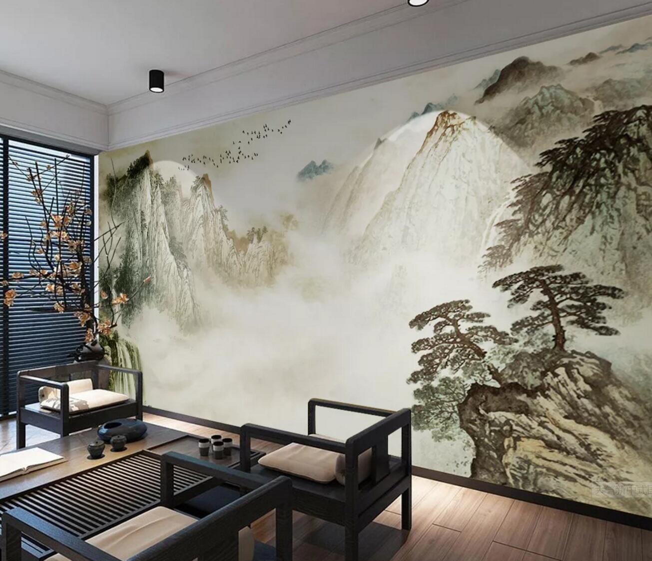 3D Mountain Cliff Tree WC534 Wall Murals Wallpaper AJ Wallpaper 2