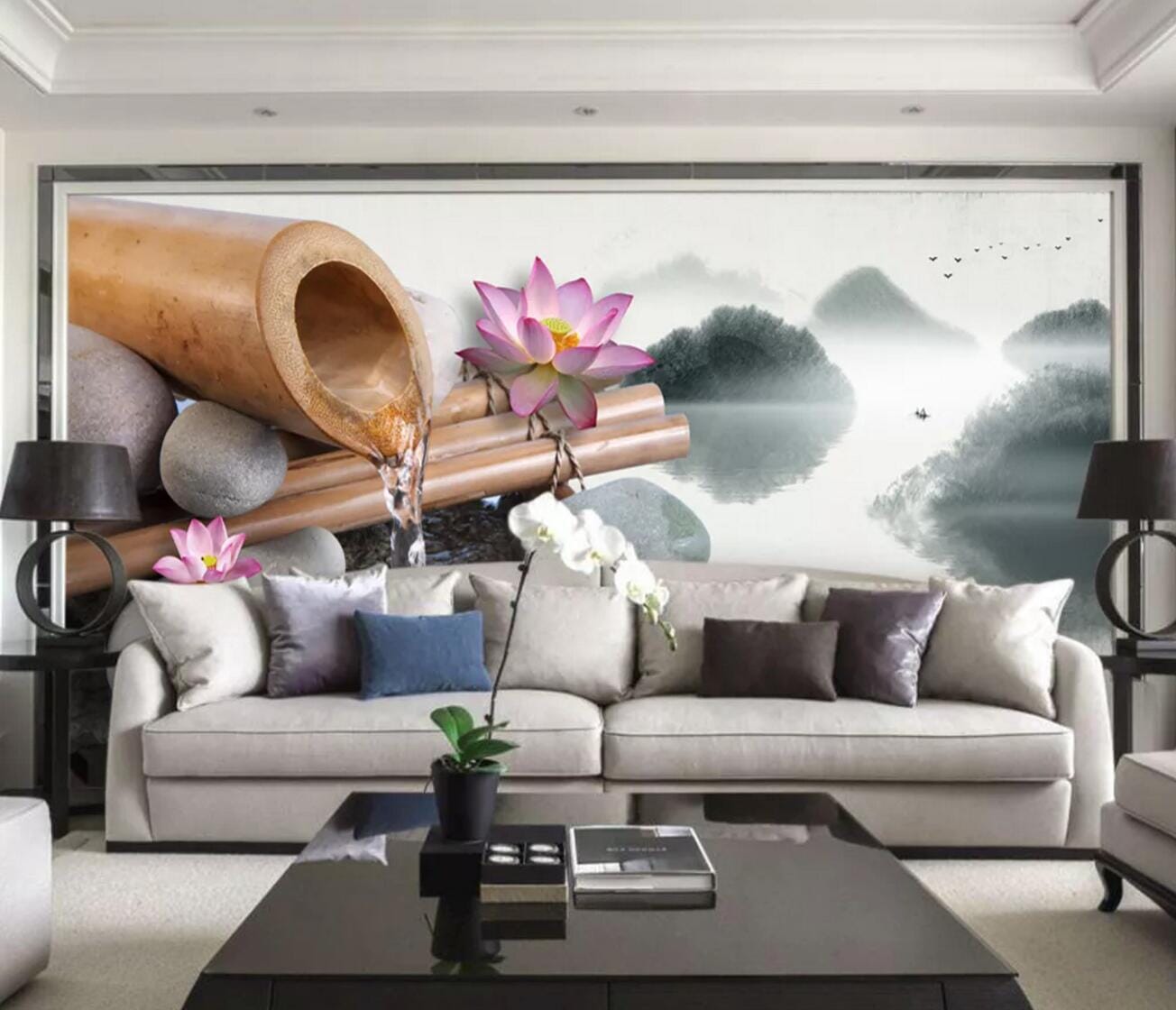 3D Goose Soft Lotus WC408 Wall Murals Wallpaper AJ Wallpaper 2