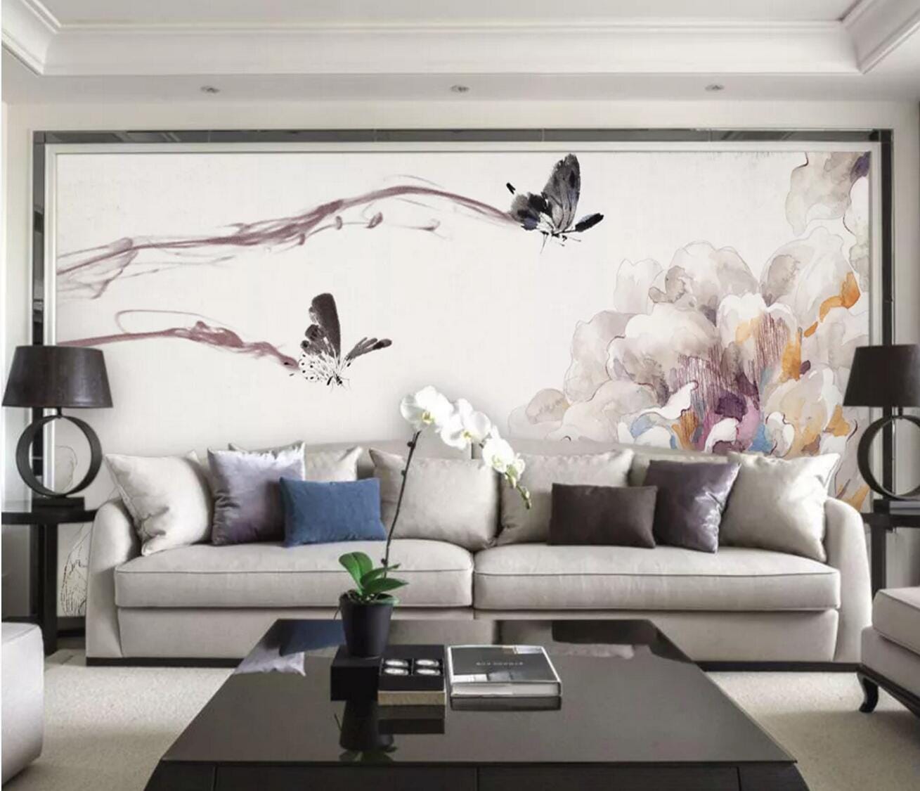 3D Ink Butterfly WC406 Wall Murals Wallpaper AJ Wallpaper 2