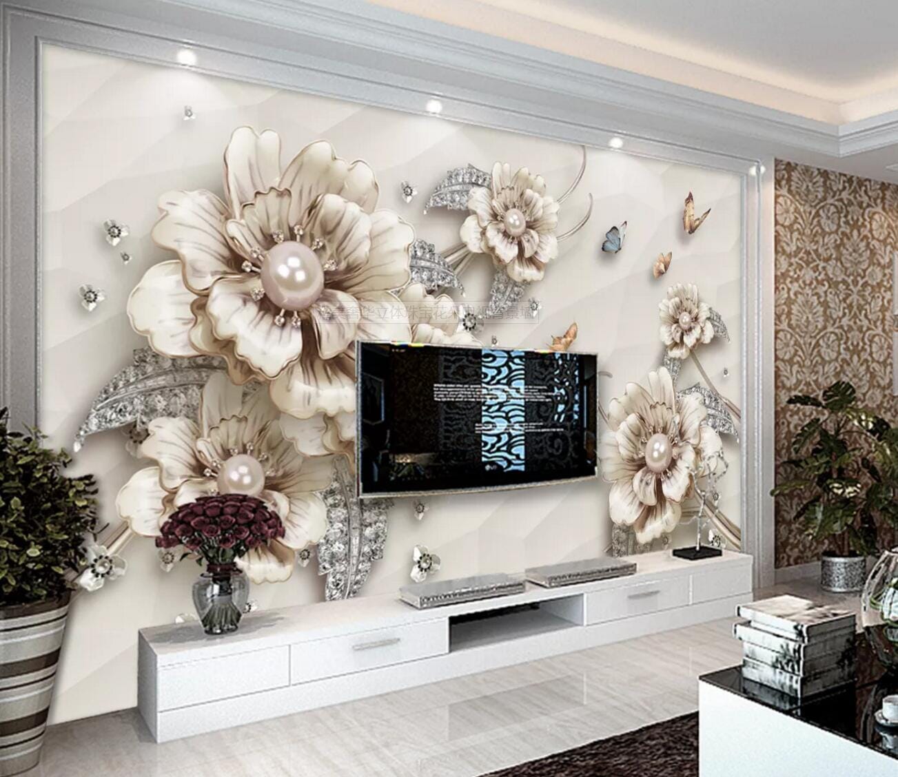 3D Diamond Leaf WC388 Wall Murals Wallpaper AJ Wallpaper 2