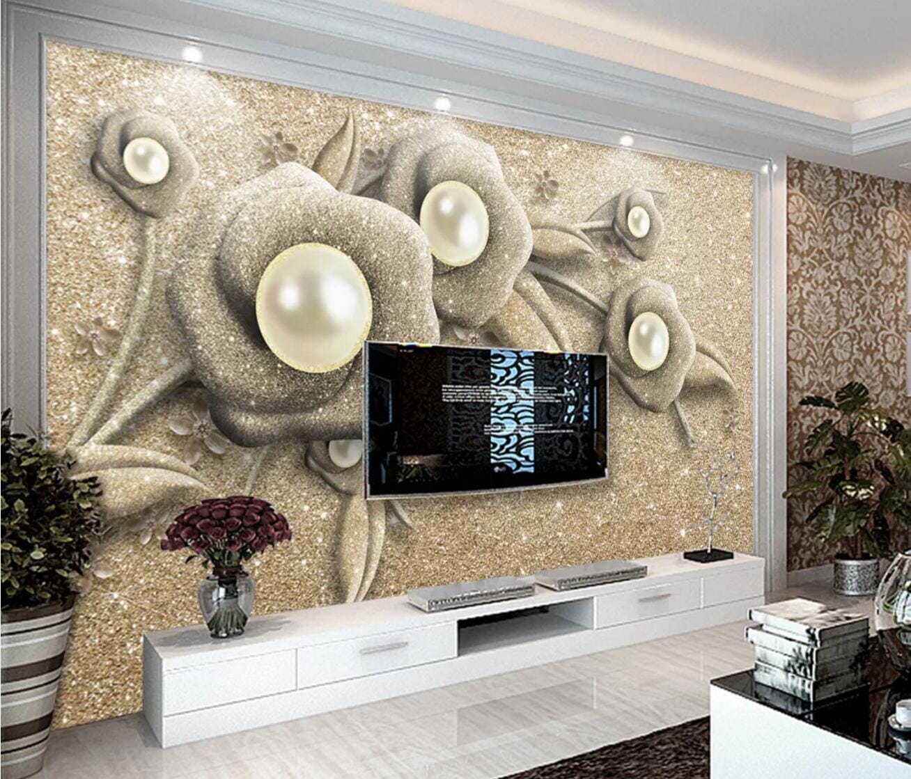 3D Beautiful Pearl WC378 Wall Murals Wallpaper AJ Wallpaper 2