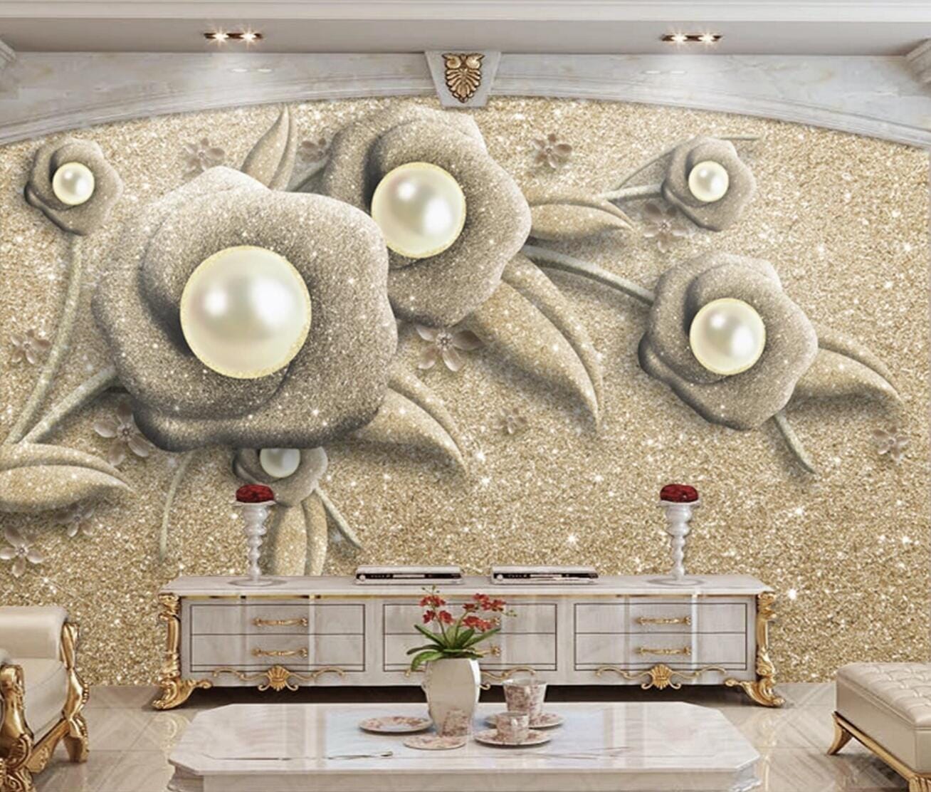 3D Beautiful Pearl WC378 Wall Murals Wallpaper AJ Wallpaper 2