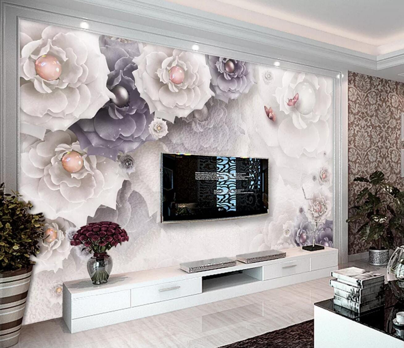 3D Purple Pearl WC352 Wall Murals Wallpaper AJ Wallpaper 2