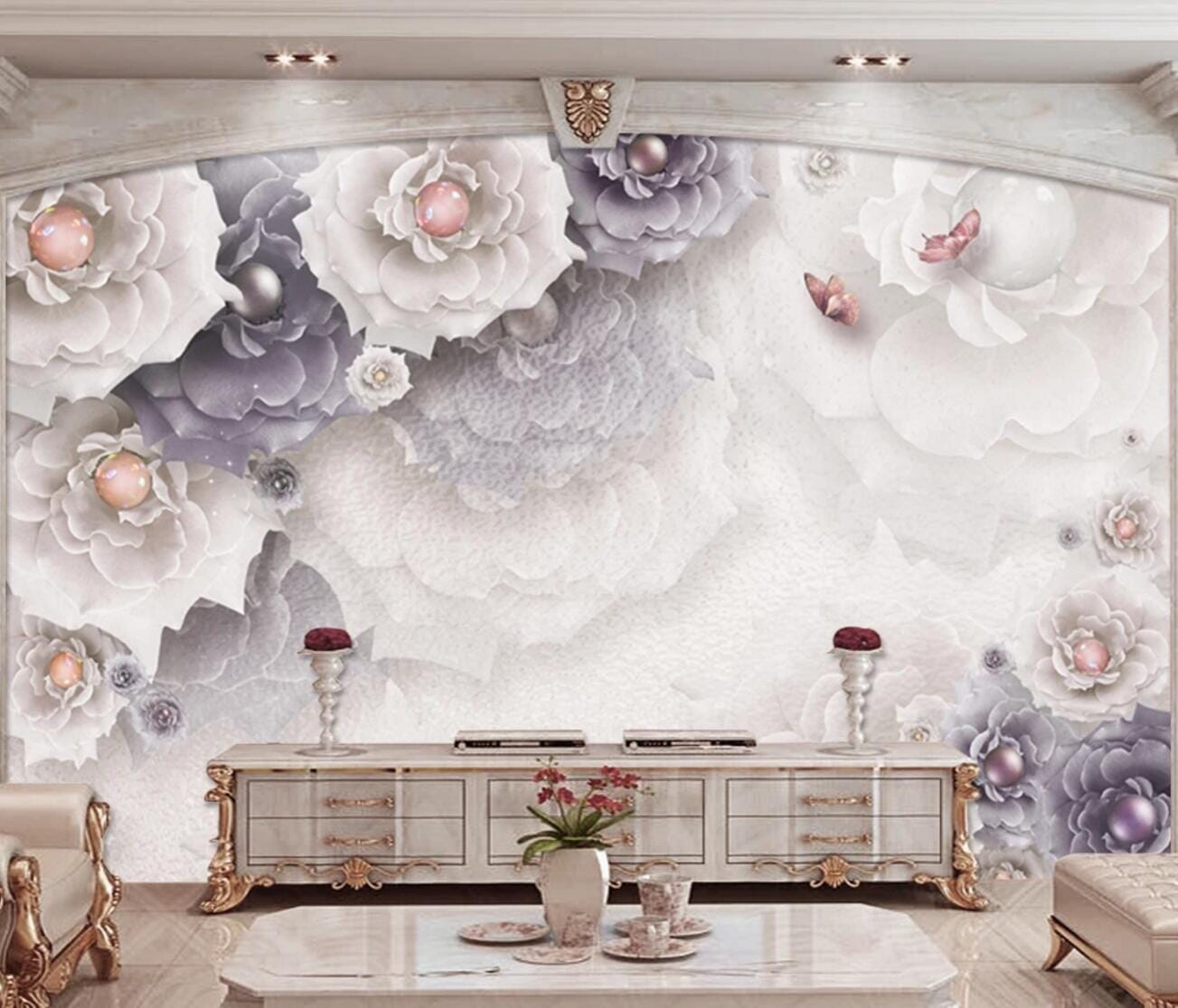 3D Purple Pearl WC352 Wall Murals Wallpaper AJ Wallpaper 2