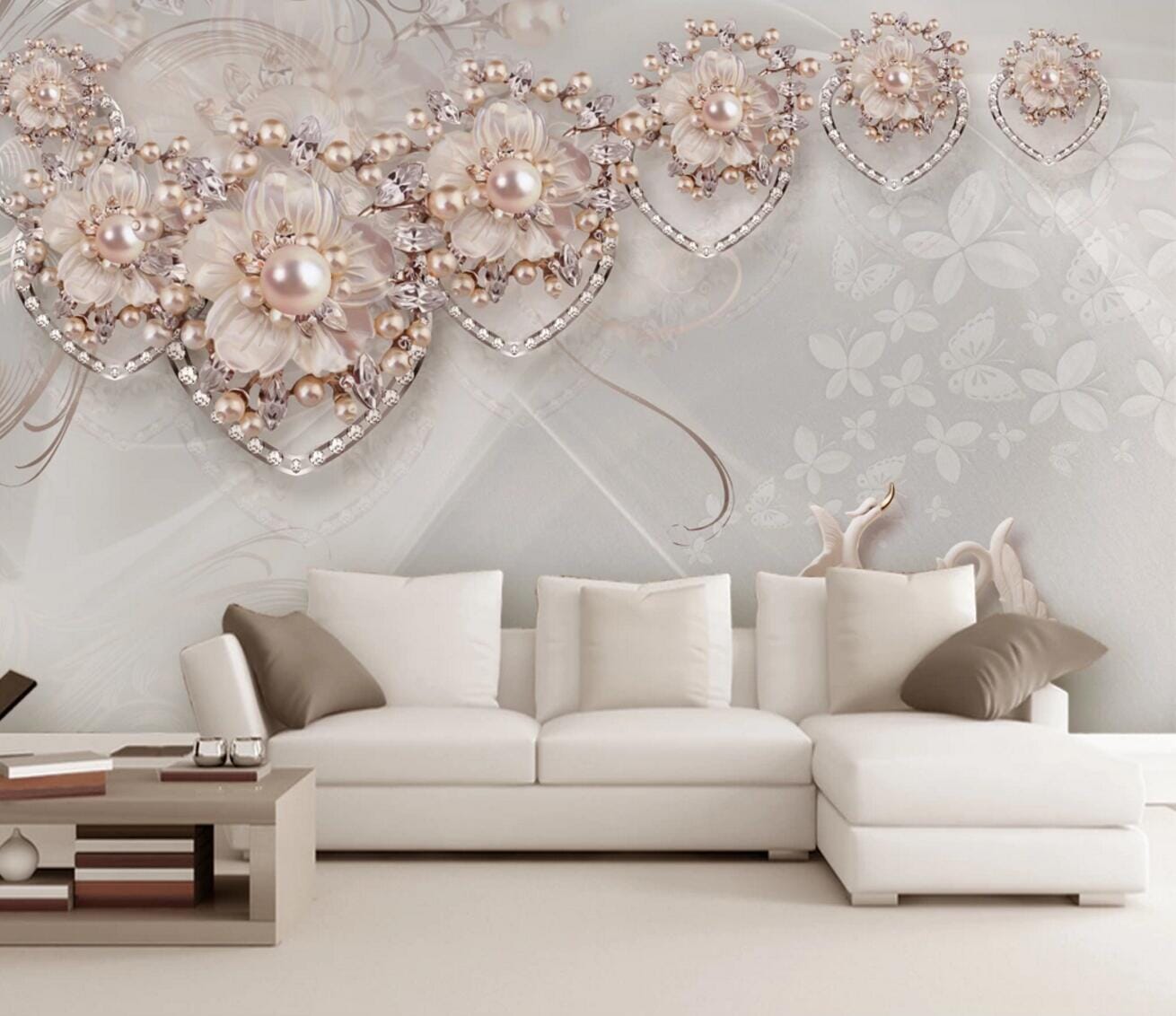 3D Pearl Nnecklace WC291 Wall Murals Wallpaper AJ Wallpaper 2