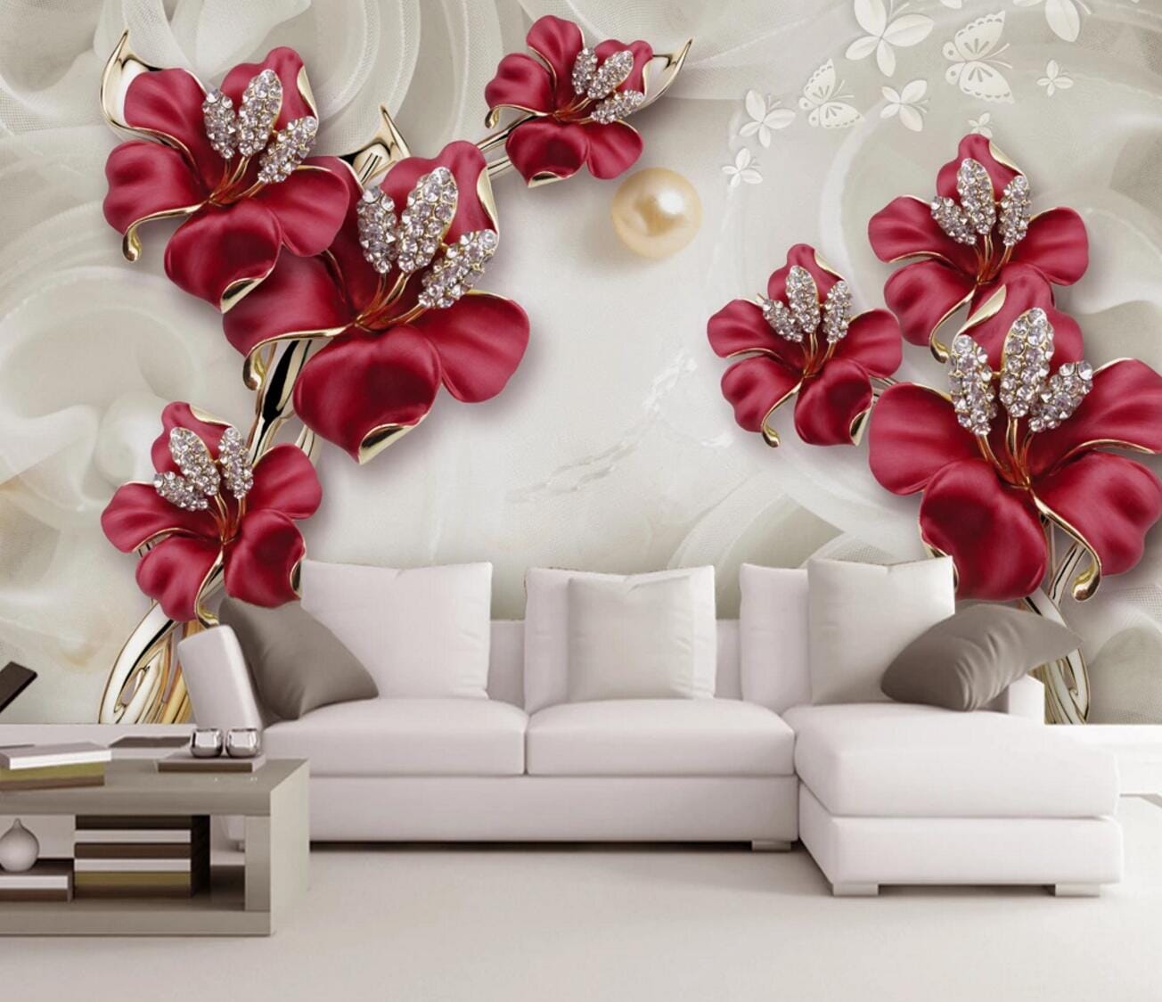 3D Rose Hairpin WC268 Wall Murals Wallpaper AJ Wallpaper 2