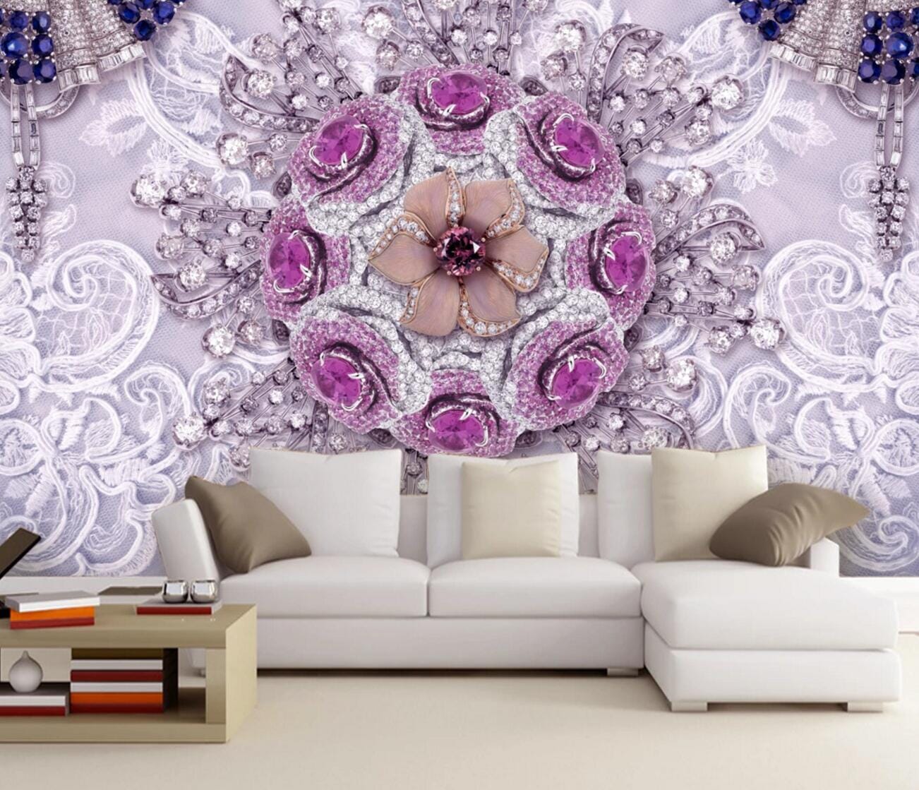 3D Brooch Diamond WC244 Wall Murals Wallpaper AJ Wallpaper 2