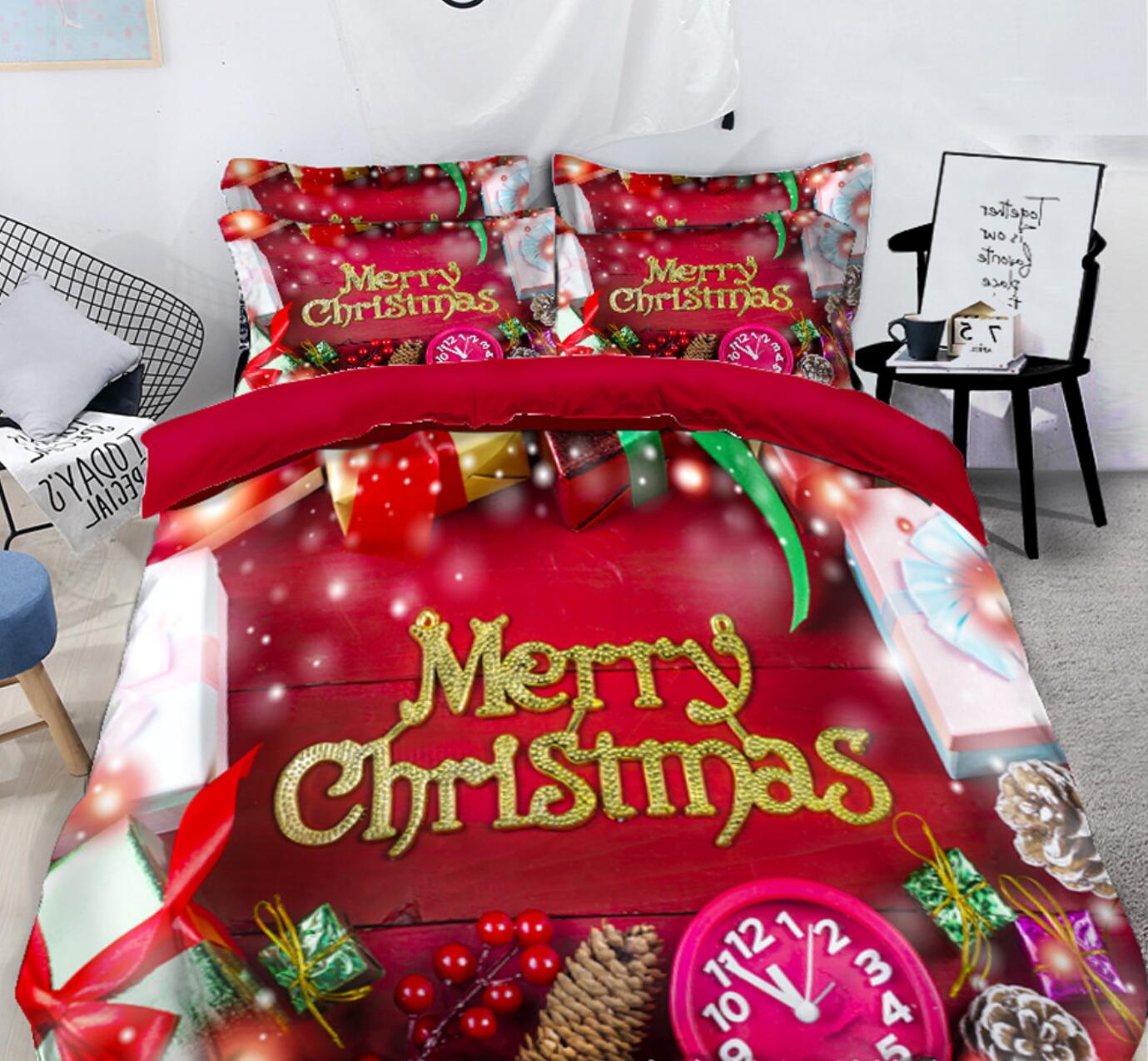 3D Merry Christmas 45054 Christmas Quilt Duvet Cover Xmas Bed Pillowcases