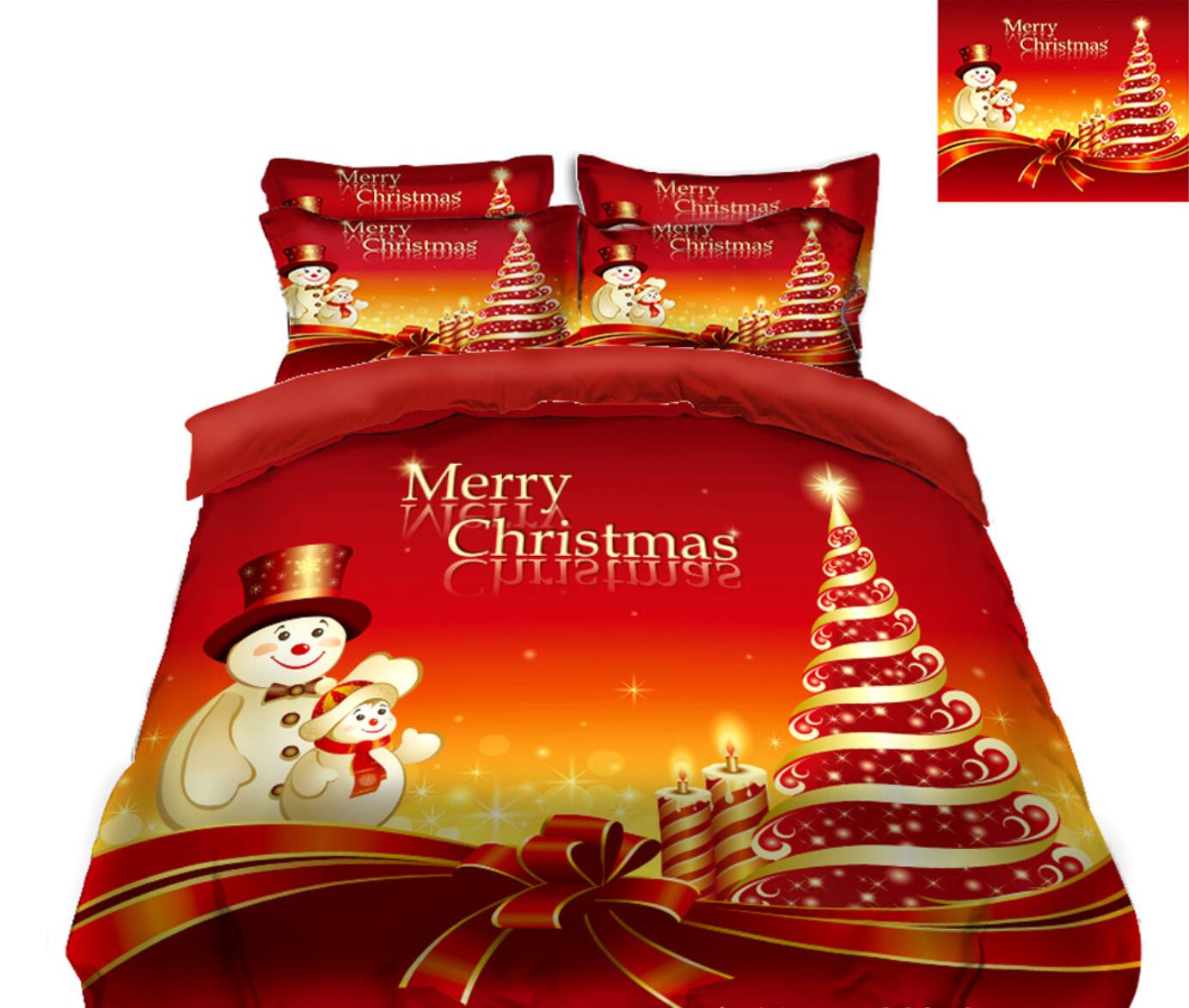 3D Christmas Snowman 45072 Christmas Quilt Duvet Cover Xmas Bed Pillowcases