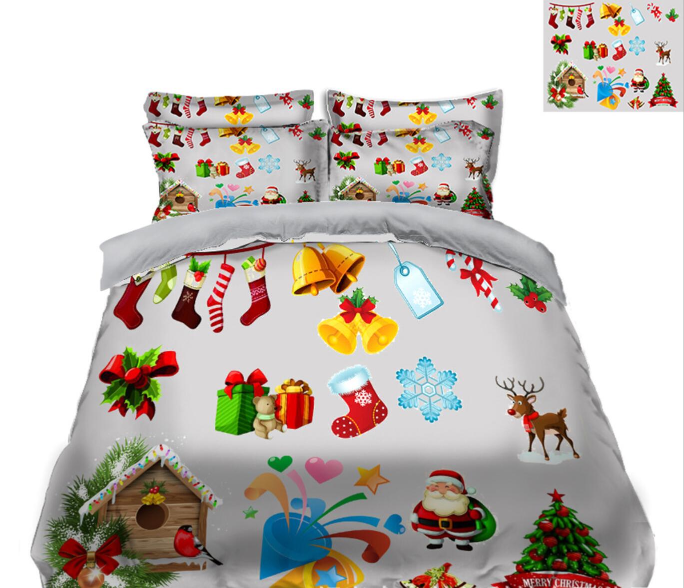3D Christmas Emoji 45073 Christmas Quilt Duvet Cover Xmas Bed Pillowcases