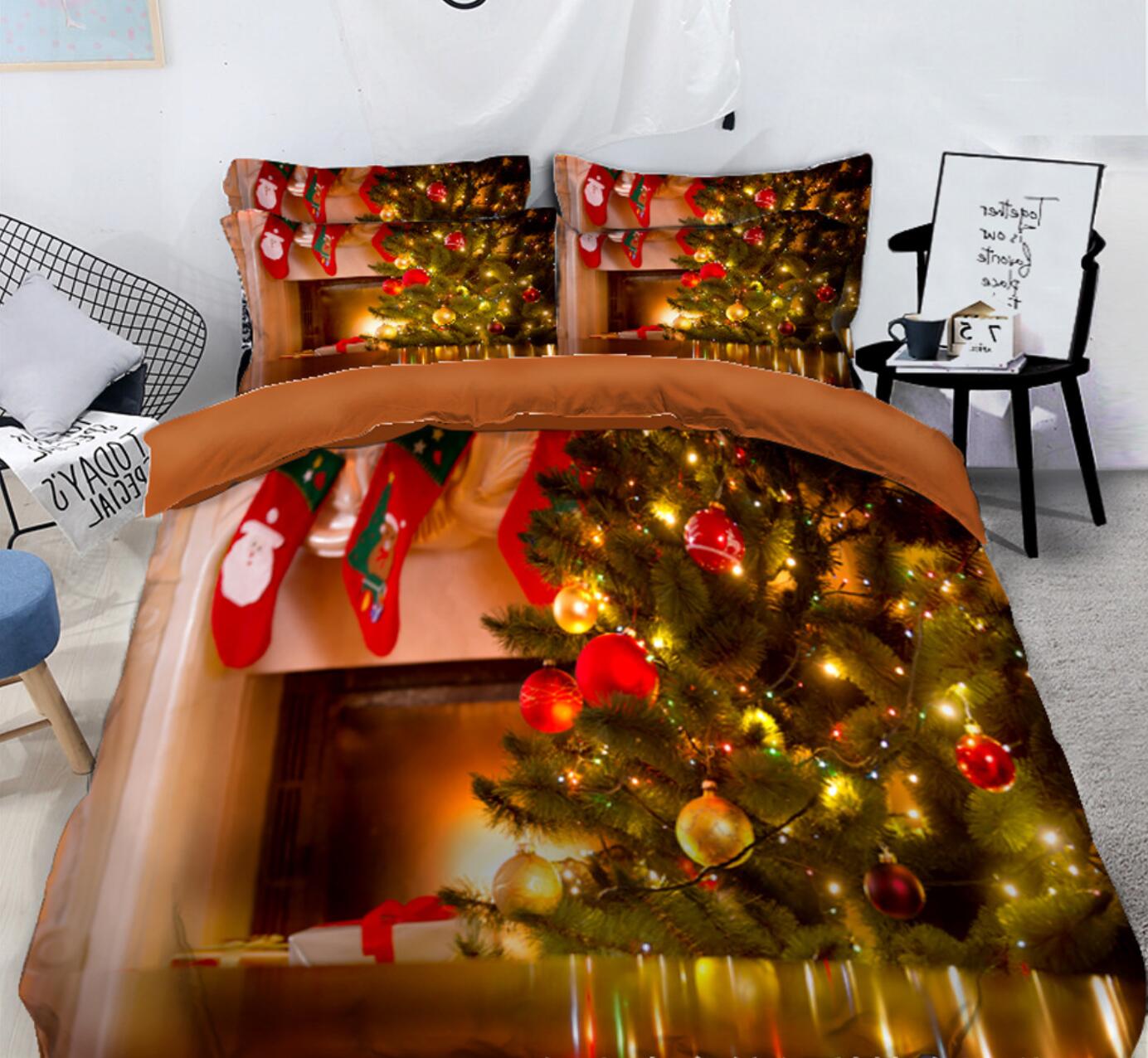 3D Christmas Tree 45089 Christmas Quilt Duvet Cover Xmas Bed Pillowcases