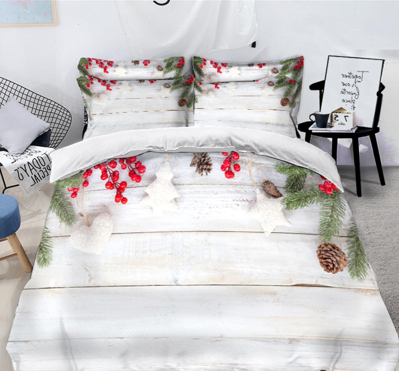 3D Pine Cones 45094 Christmas Quilt Duvet Cover Xmas Bed Pillowcases