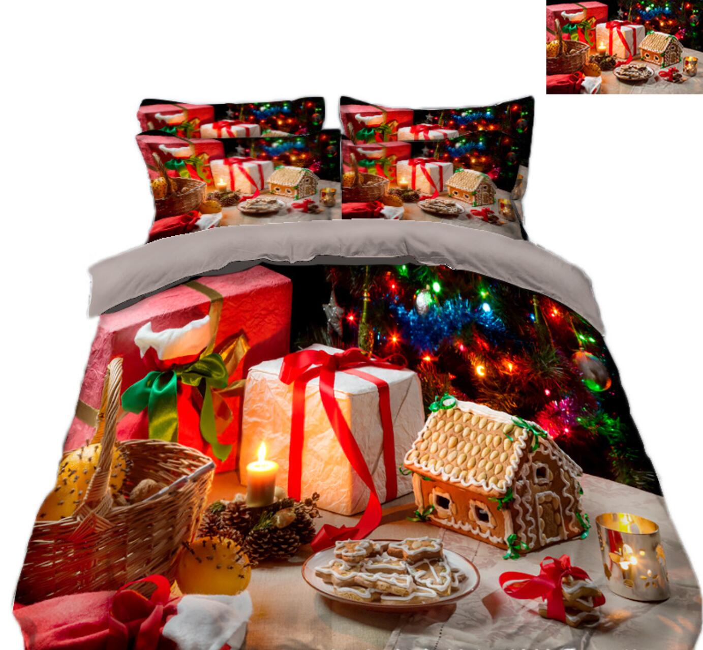 3D Gift 45103 Christmas Quilt Duvet Cover Xmas Bed Pillowcases