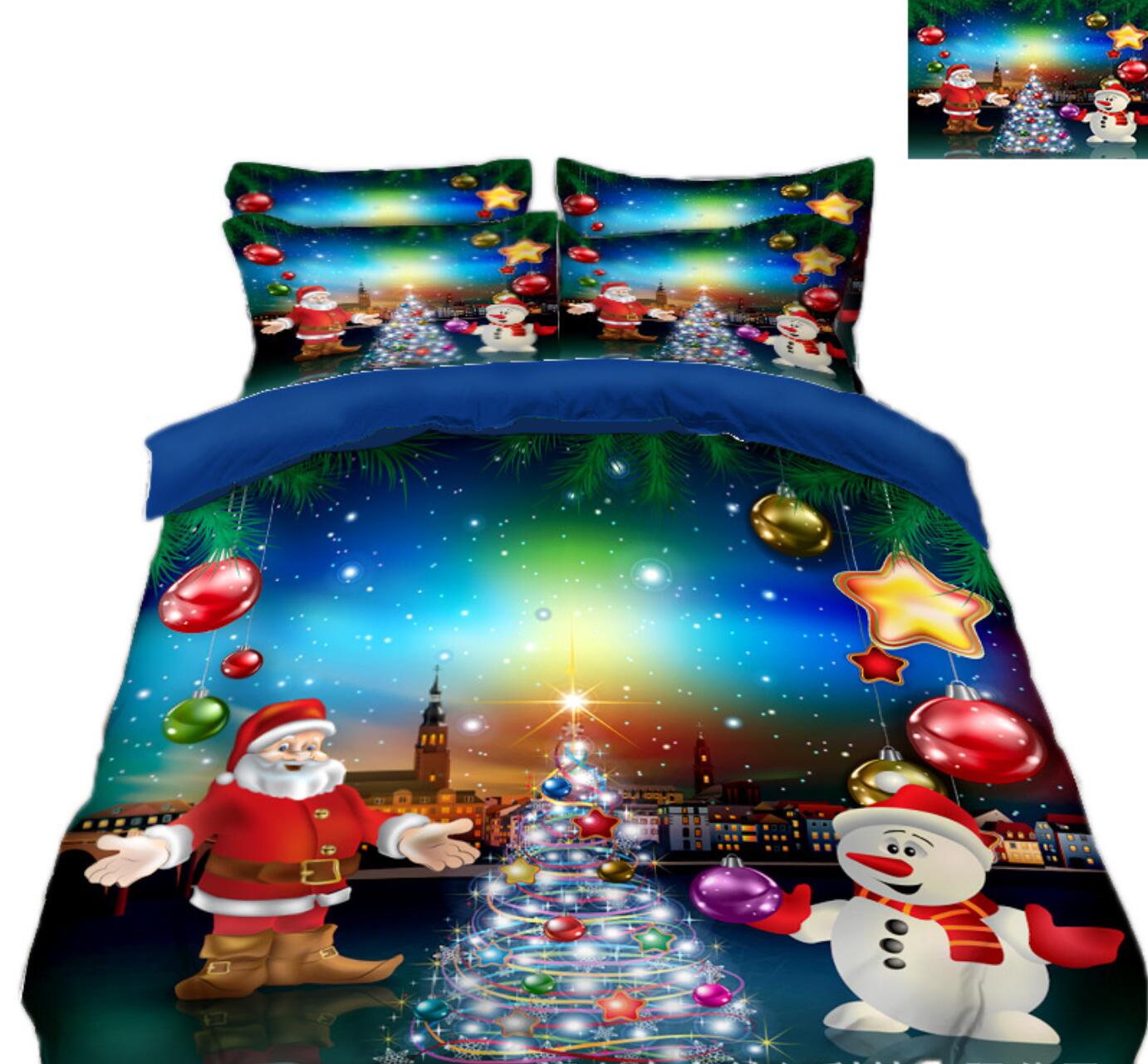 3D Santa Snowman 45105 Christmas Quilt Duvet Cover Xmas Bed Pillowcases